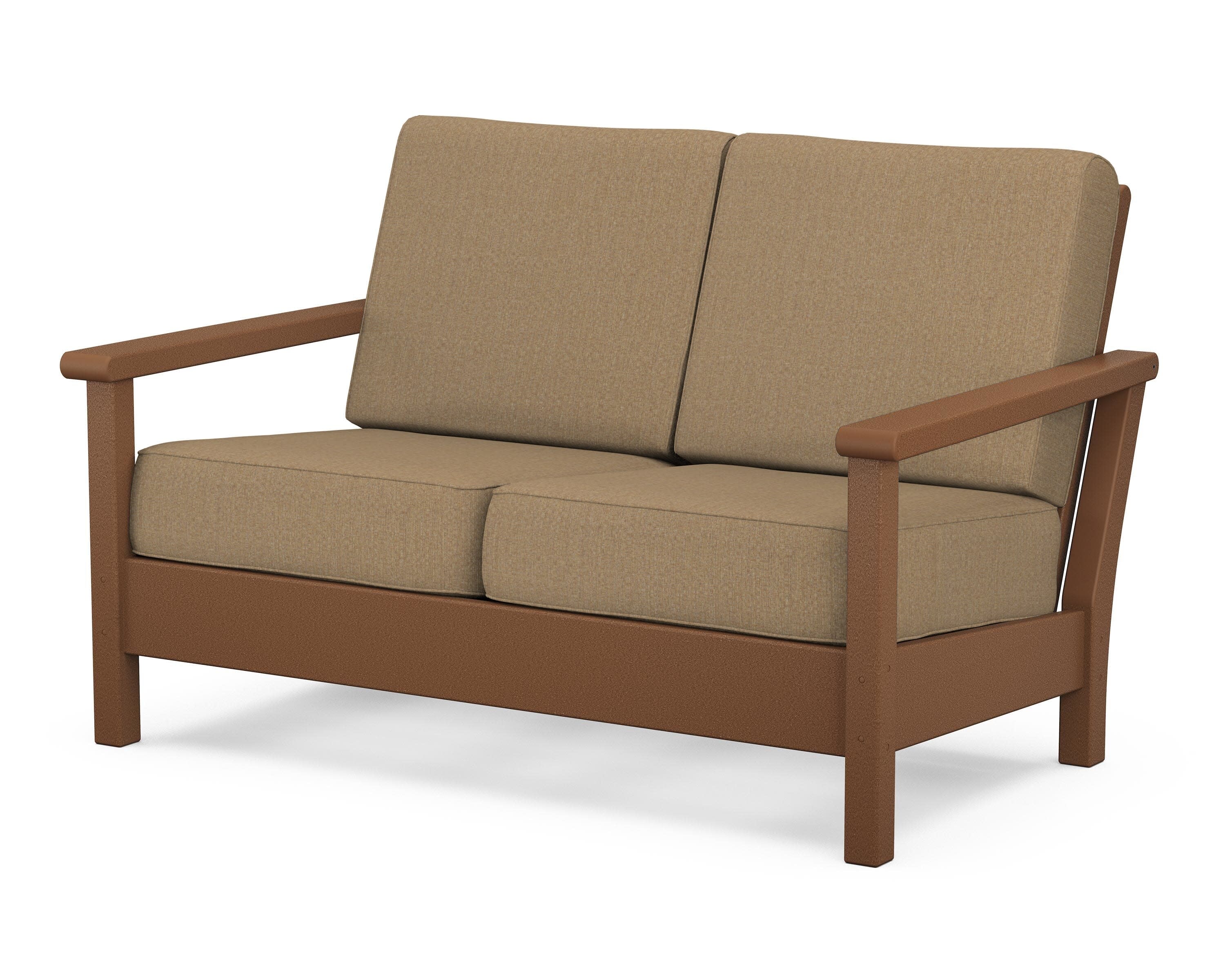 Harbour Deep Seating Loveseat in Teak / Sesame
