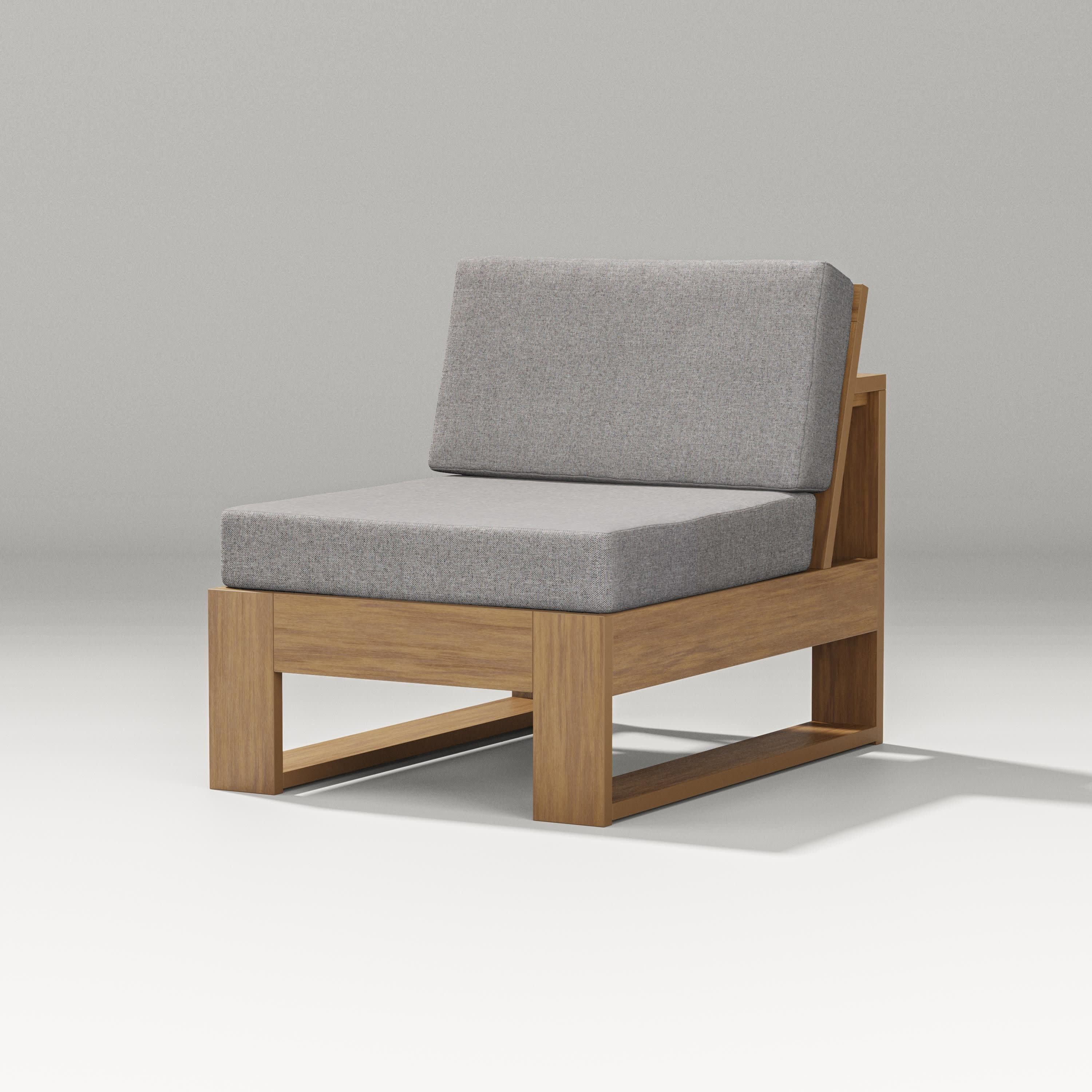Latitude Modular Armless Chair in Natural / Grey Mist