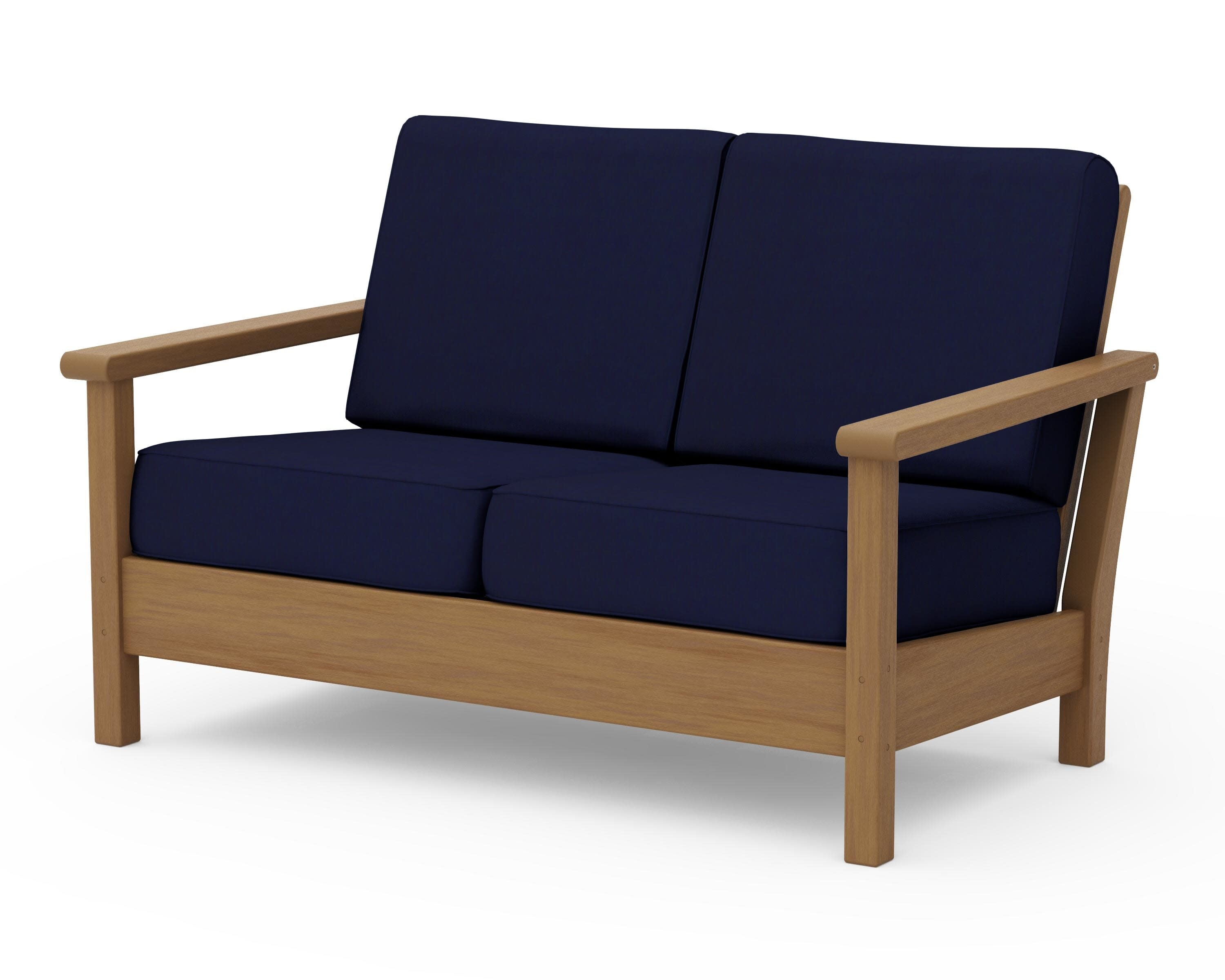Harbour Deep Seating Loveseat in Natural / Navy