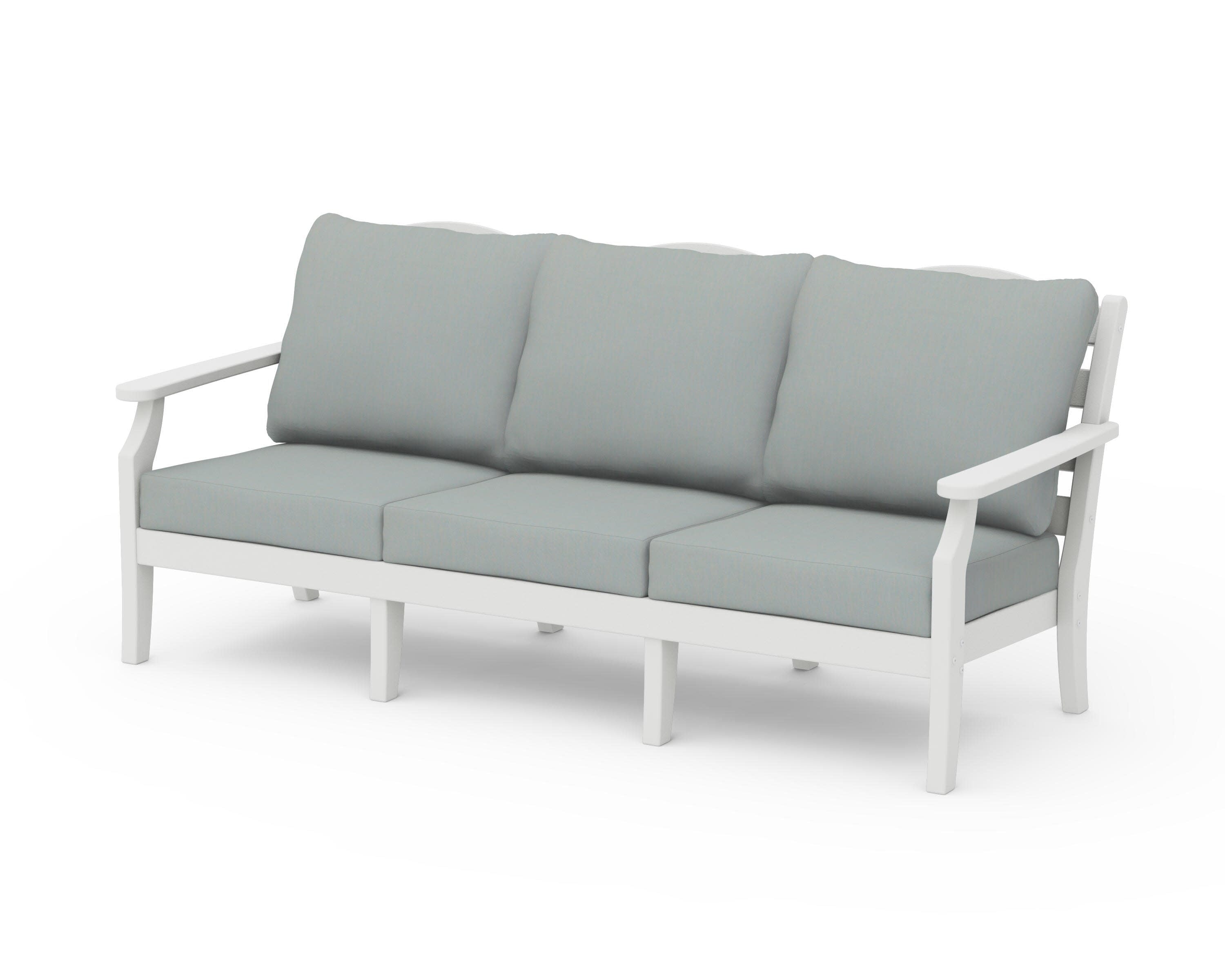 Savannah Deep Seating Sofa in Vintage White / Spa