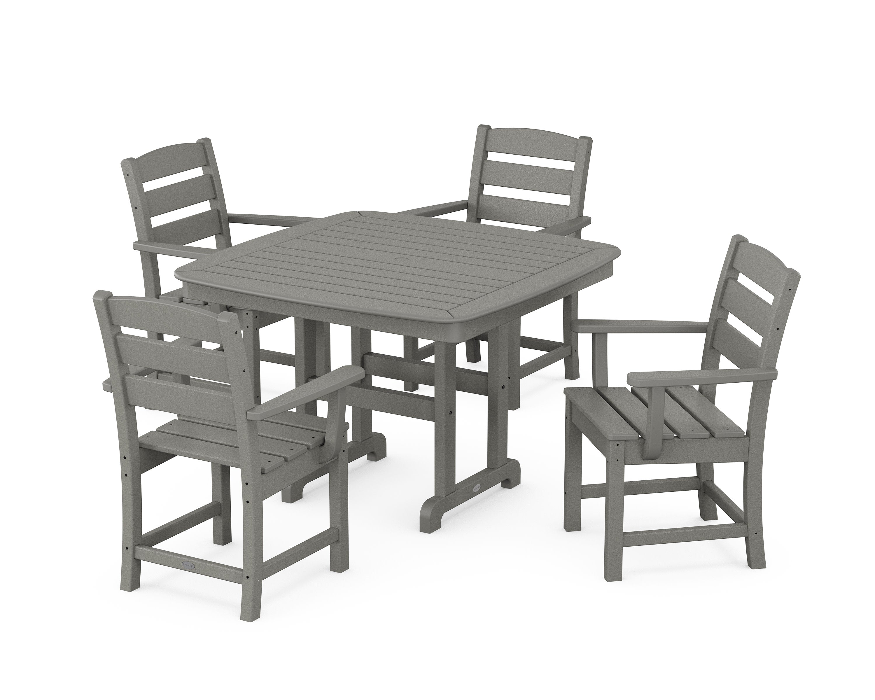 Lakeside 5-Piece Dining Set with Trestle Legs in Slate Grey