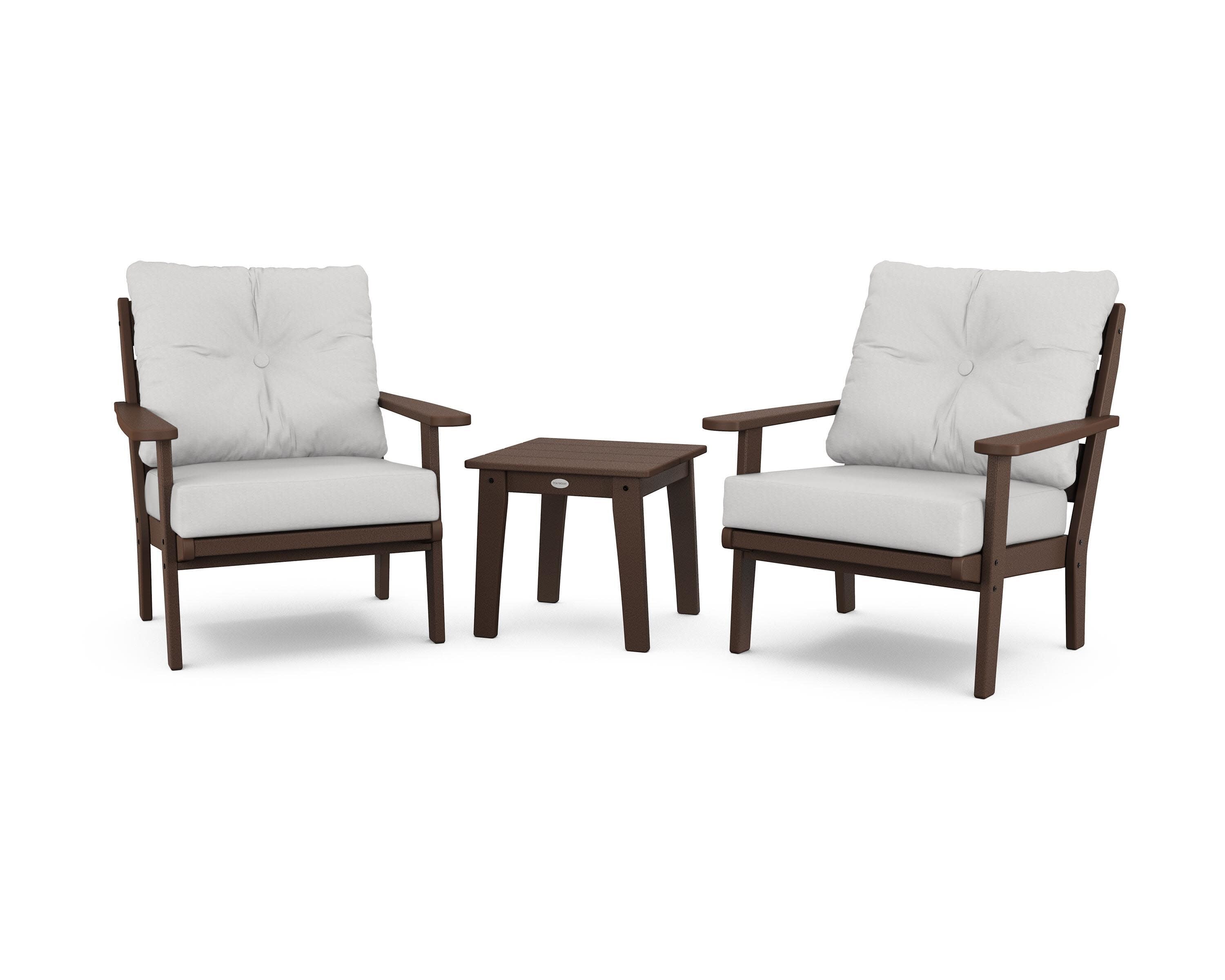 Lakeside 3-Piece Deep Seating Chair Set in Mahogany / Diamond in the Rough