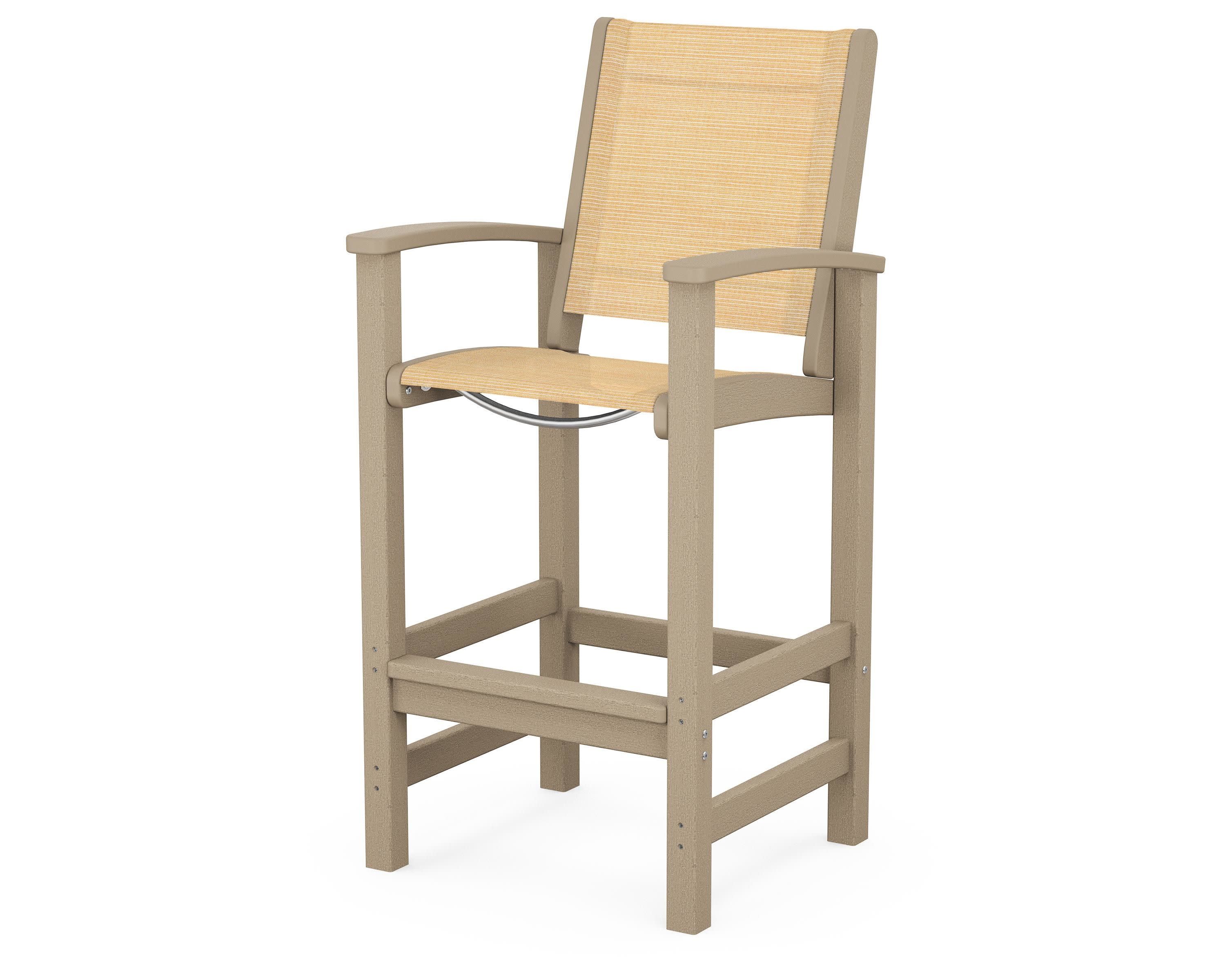 Coastal Bar Chair in Vintage Sahara / Dupioni Apricot Sling