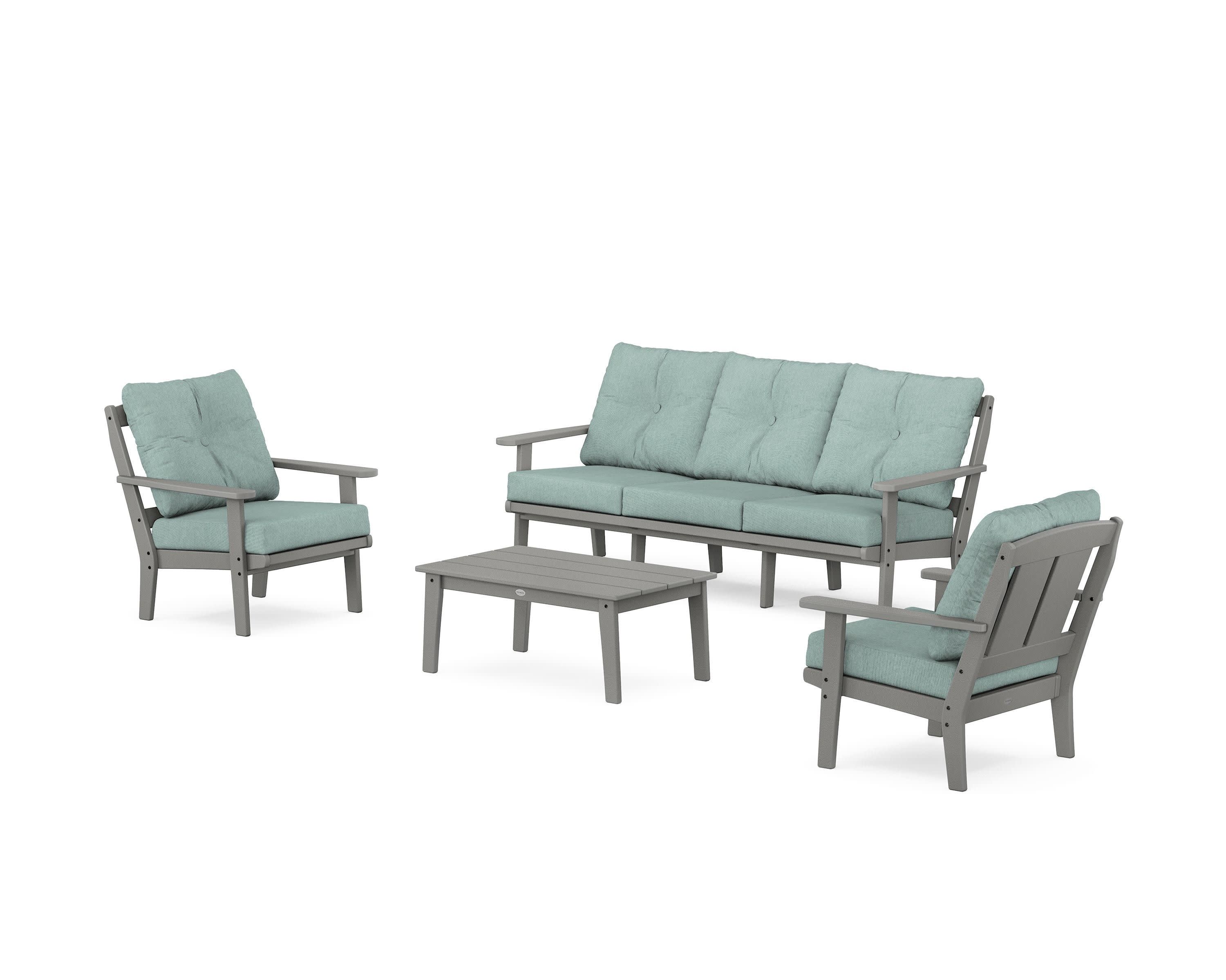 Mission 4-Piece Deep Seating Set with Sofa in Slate Grey / Glacier Spa