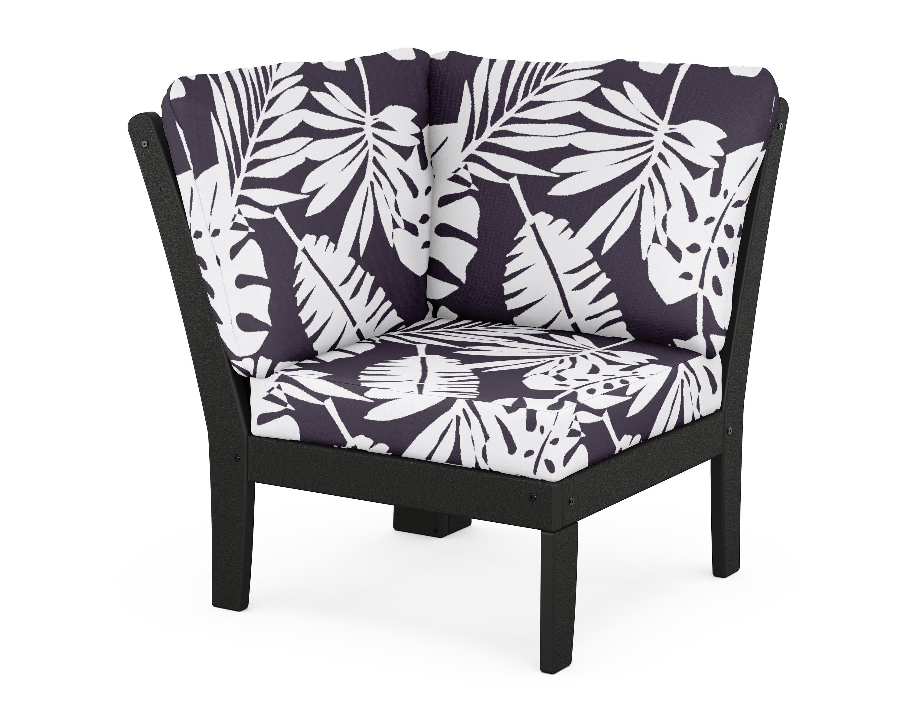 Braxton Modular Corner Chair in Black / Leaf Navy