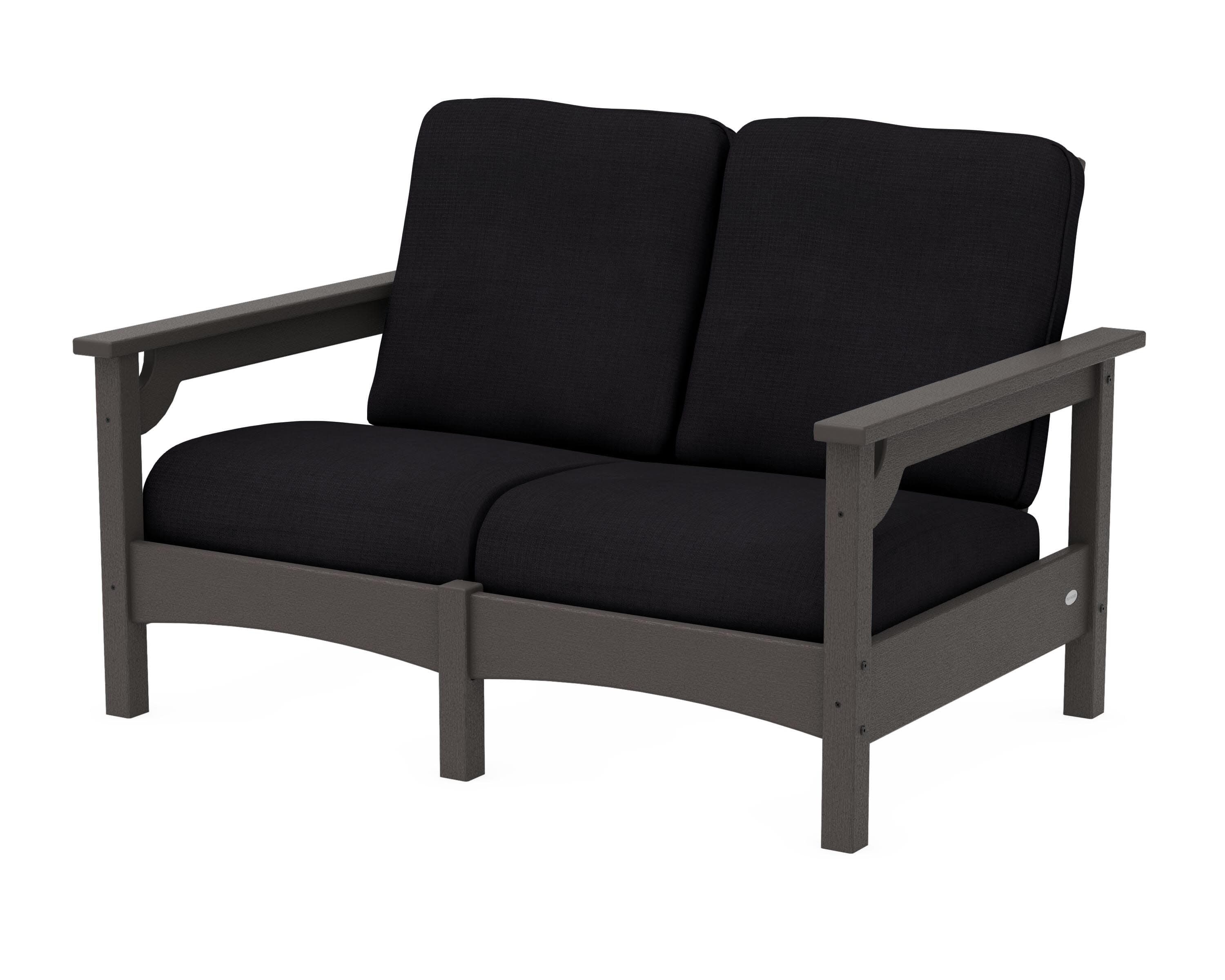 Club Loveseat in Vintage Coffee / Midnight Linen