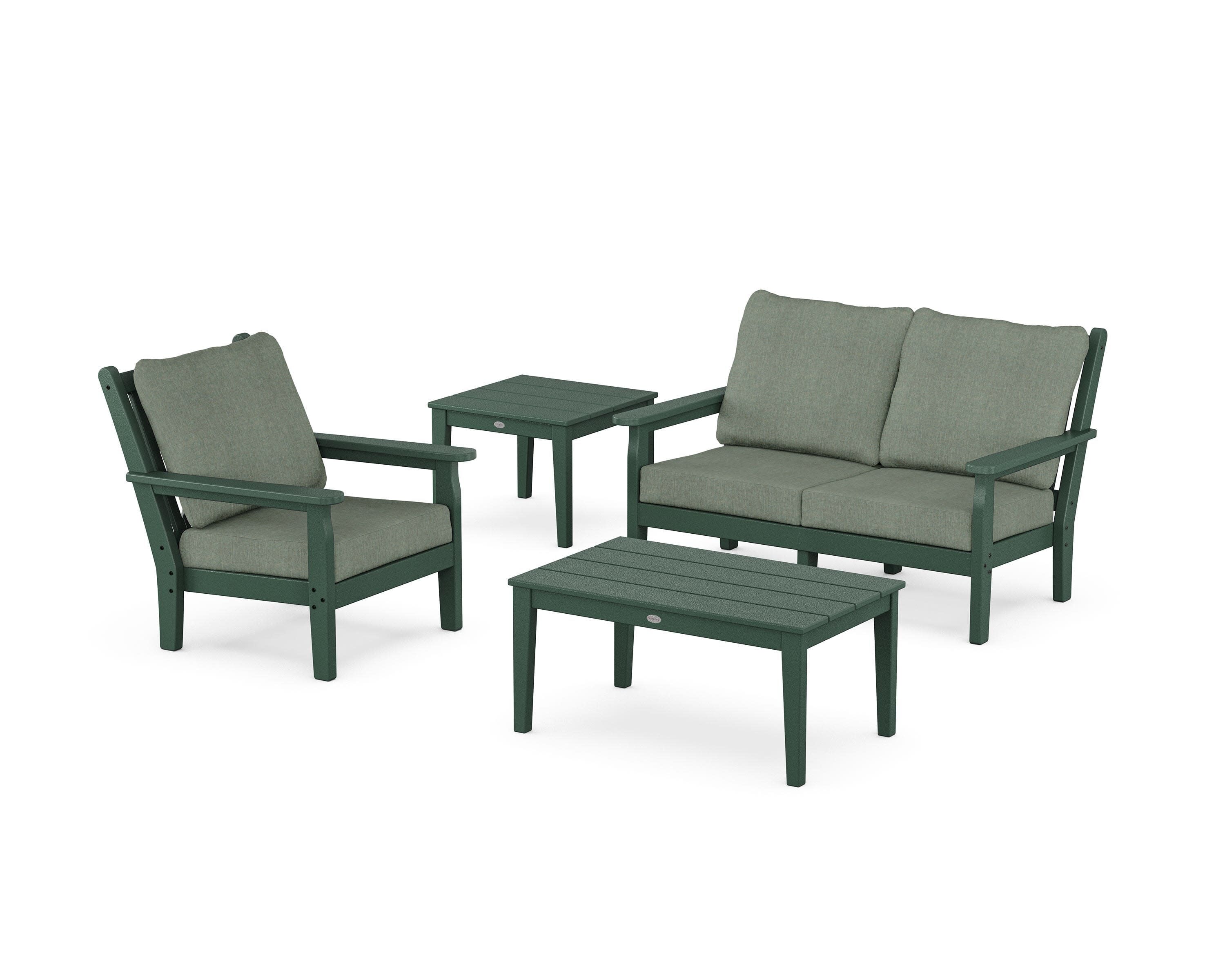 Chippendale 4-Piece Deep Seating Set in Green / Cast Sage