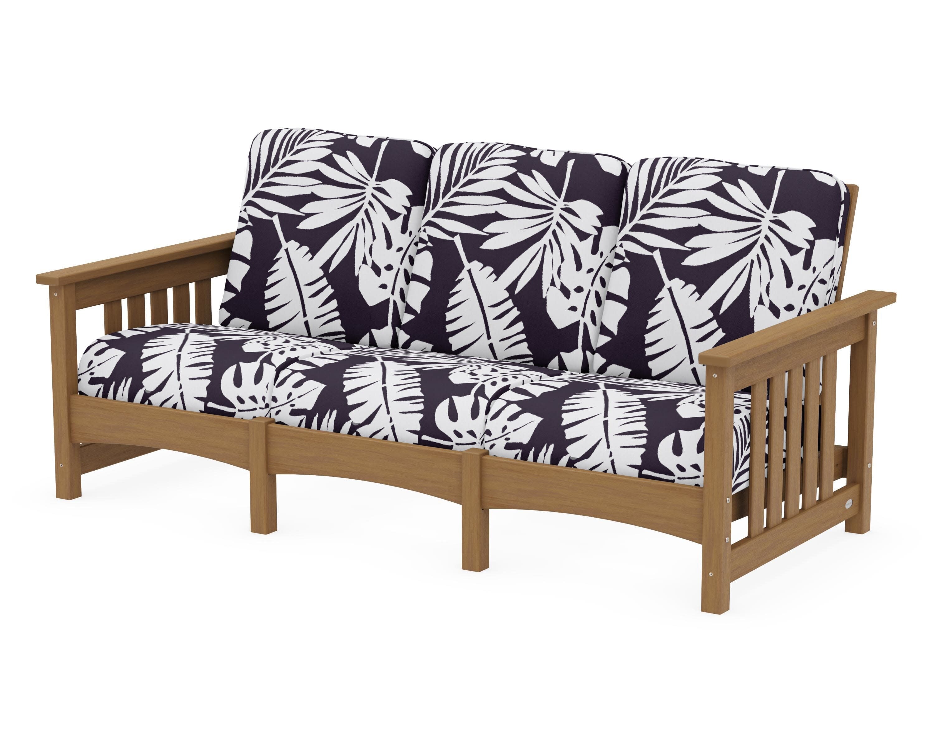 Club Mission Sofa in Natural / Leaf Navy