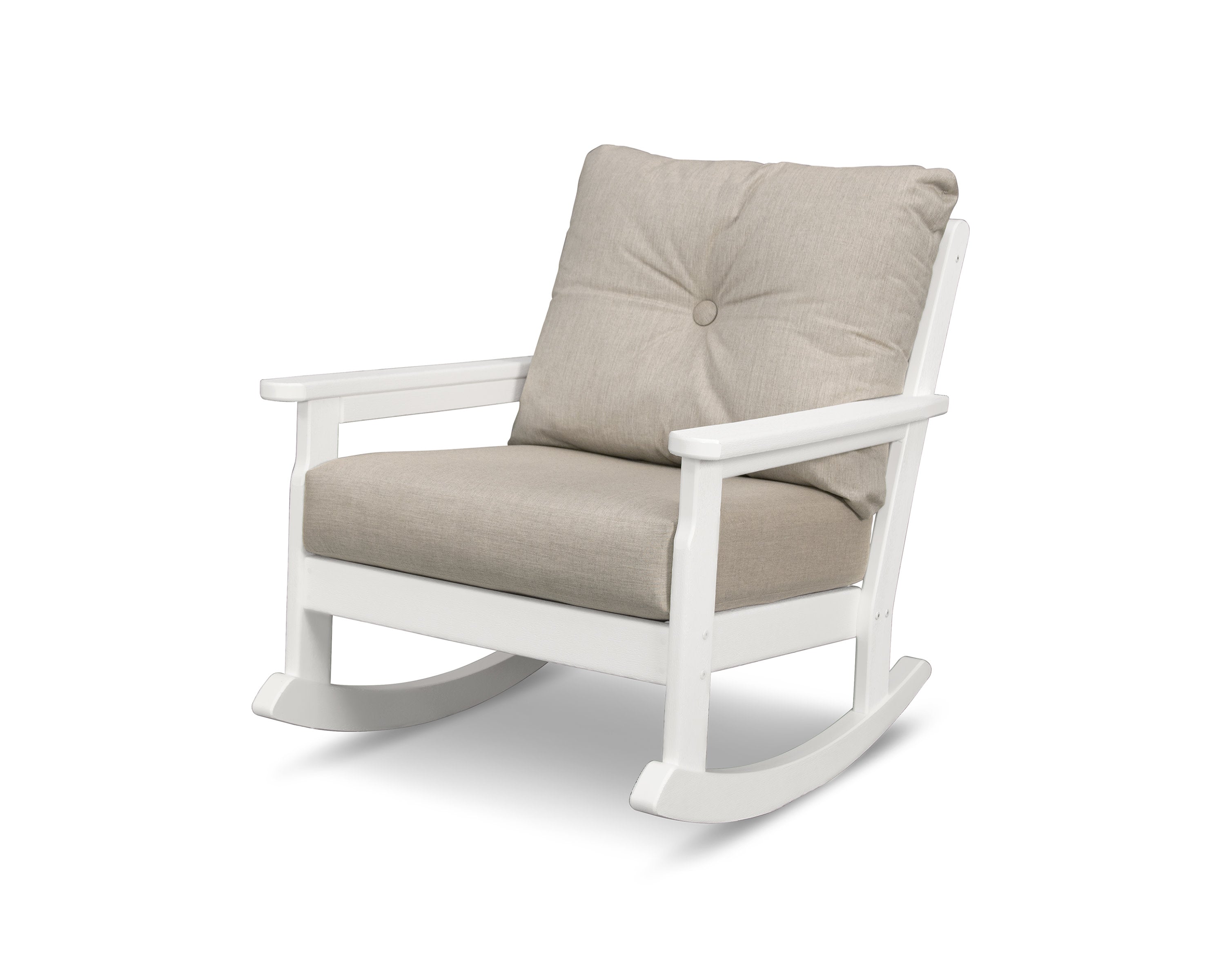 Vineyard Deep Seating Rocking Chair in White / Cast Ash