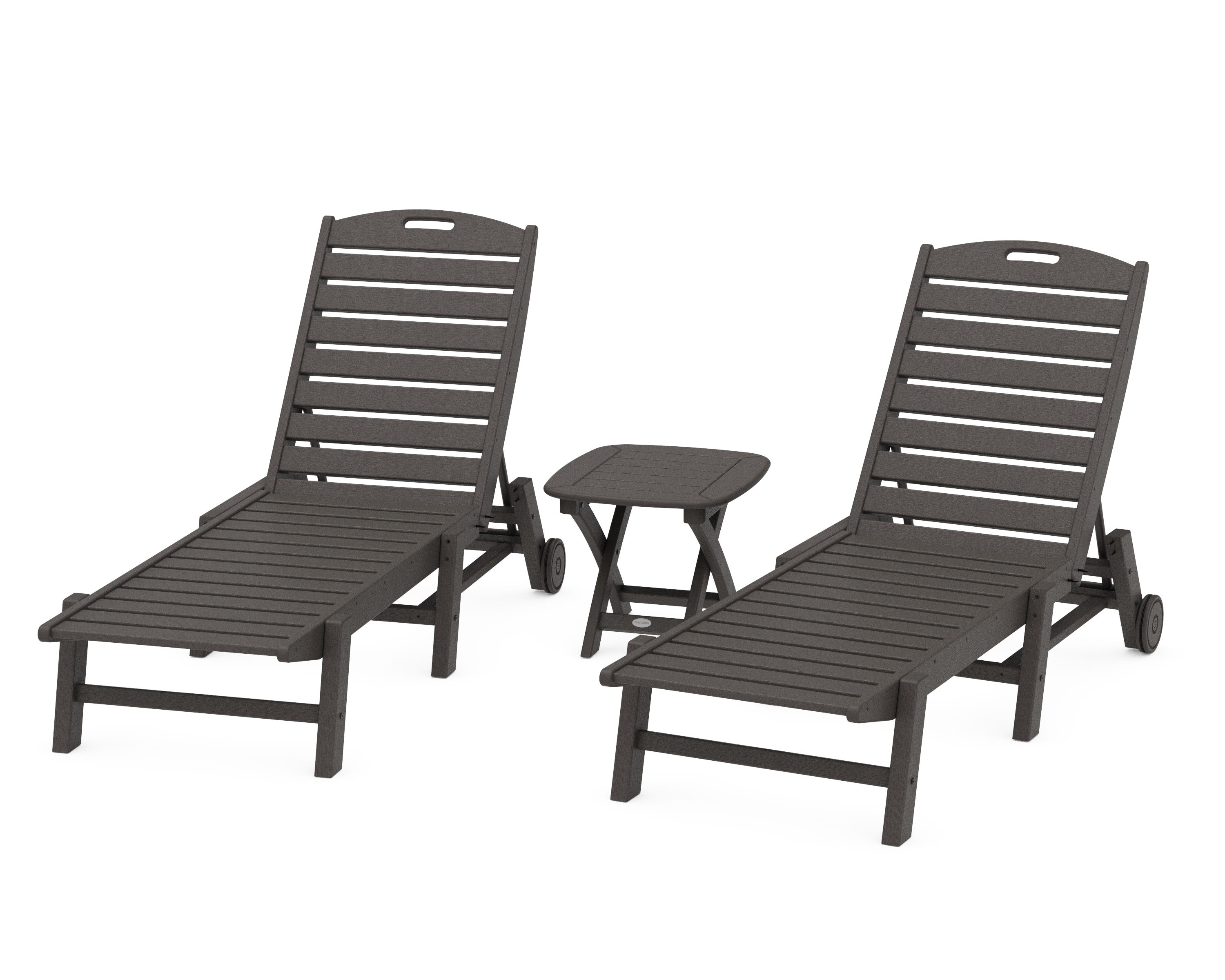 Nautical 3-Piece Chaise Set in Vintage Coffee