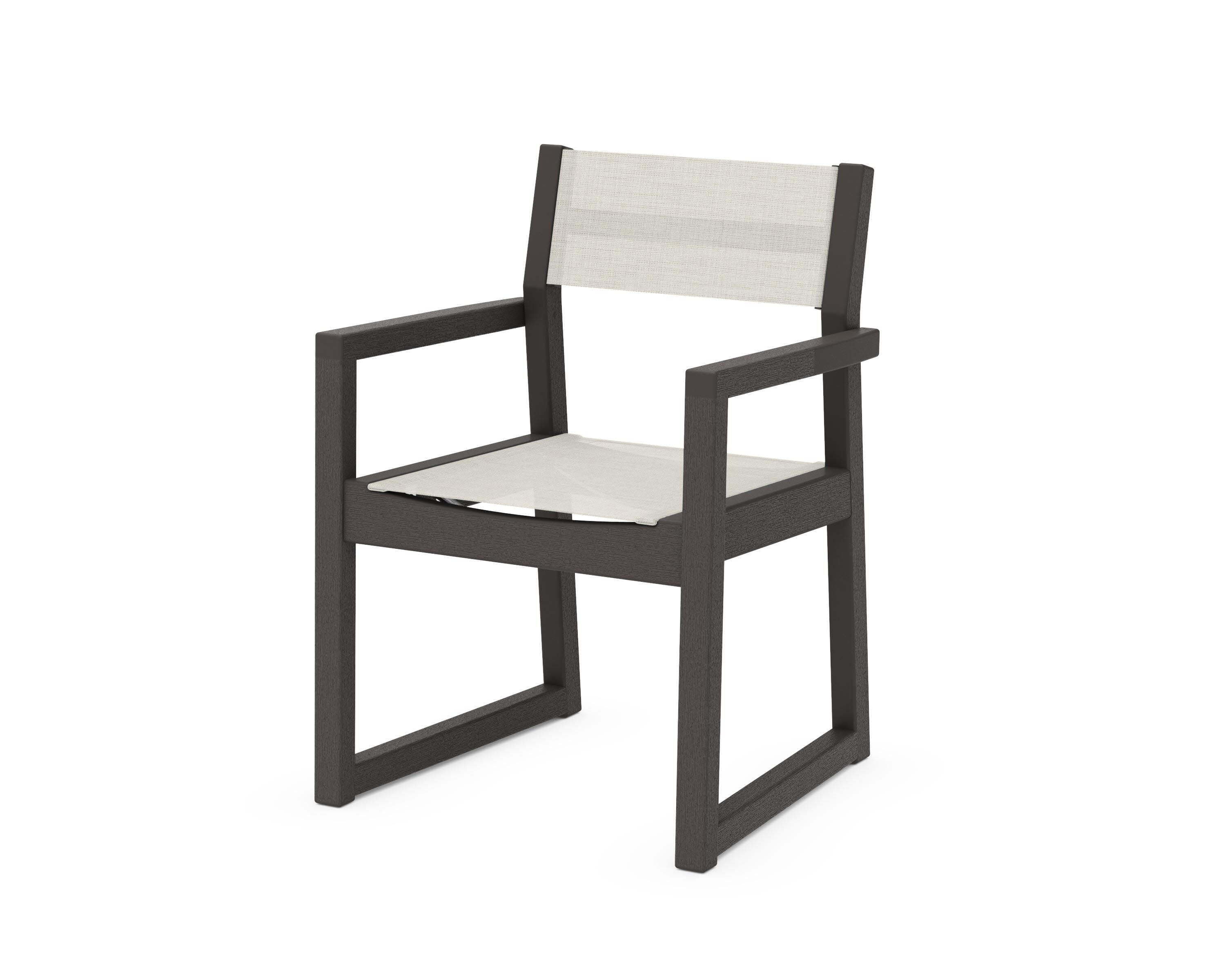 EDGE Sling Dining Arm Chair in Vintage Coffee / Parchment Sling