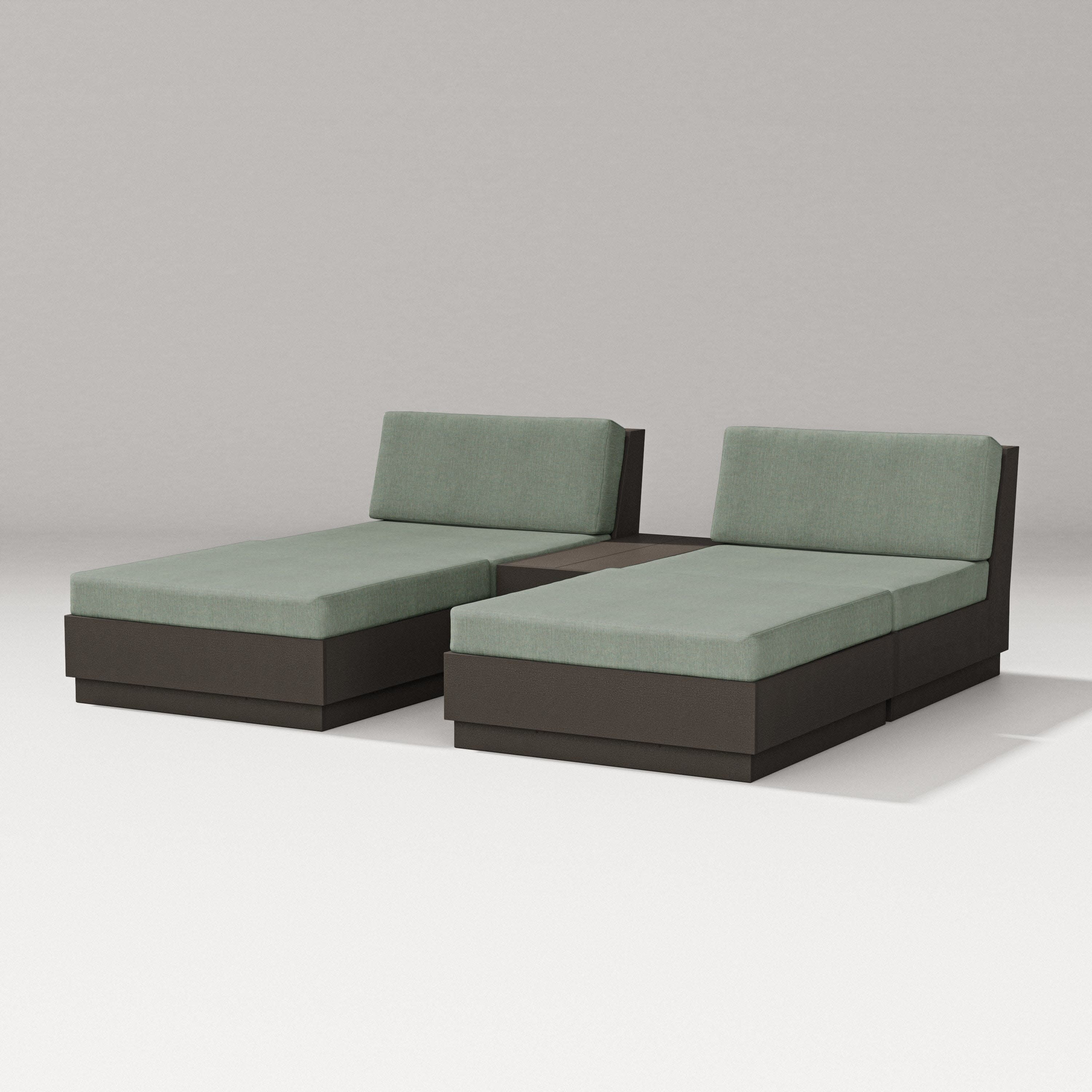 Elevate Double Chaise Set in Vintage Coffee / Cast Sage