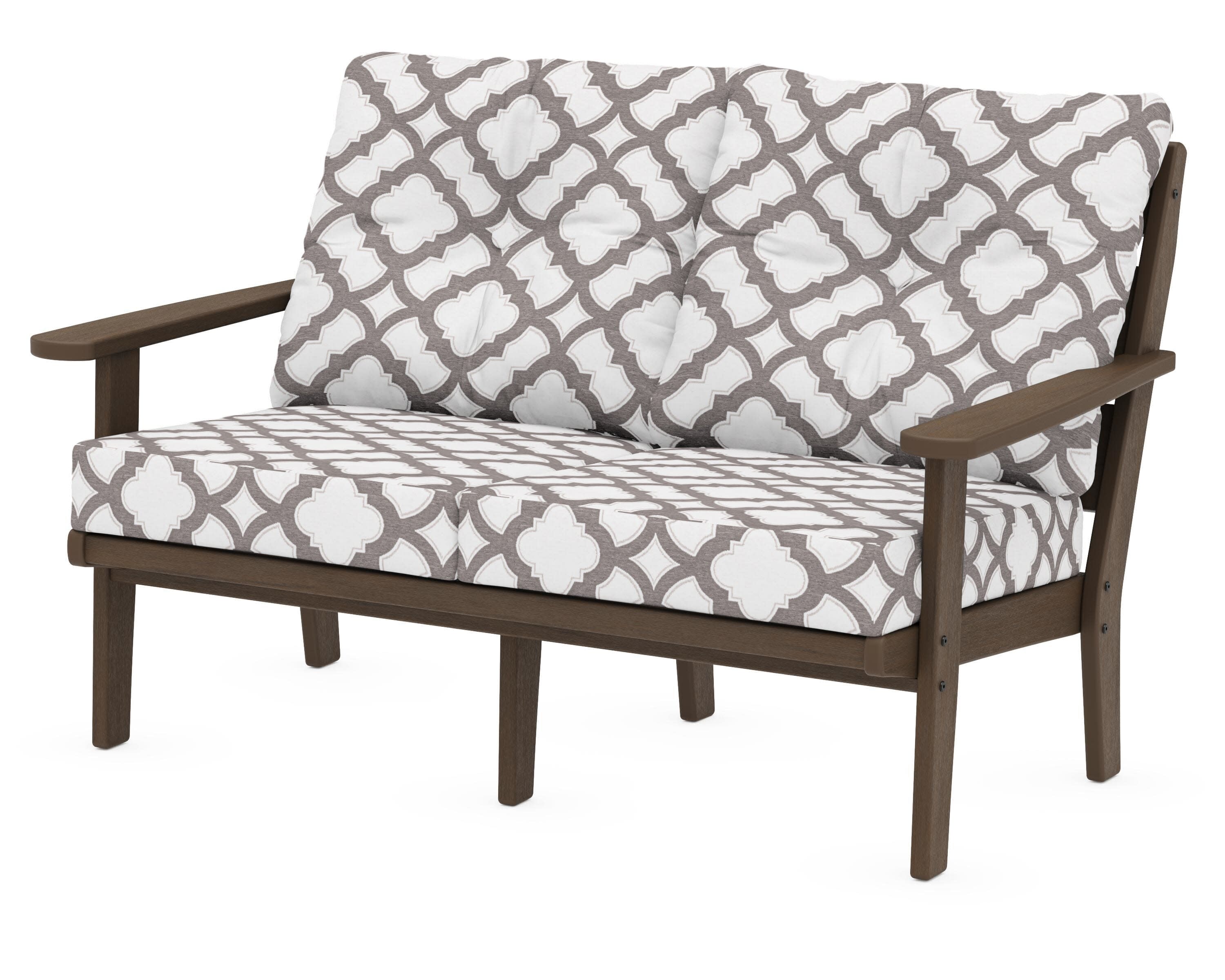 Lakeside Deep Seating Loveseat in Kona / Trellis Grey Mist