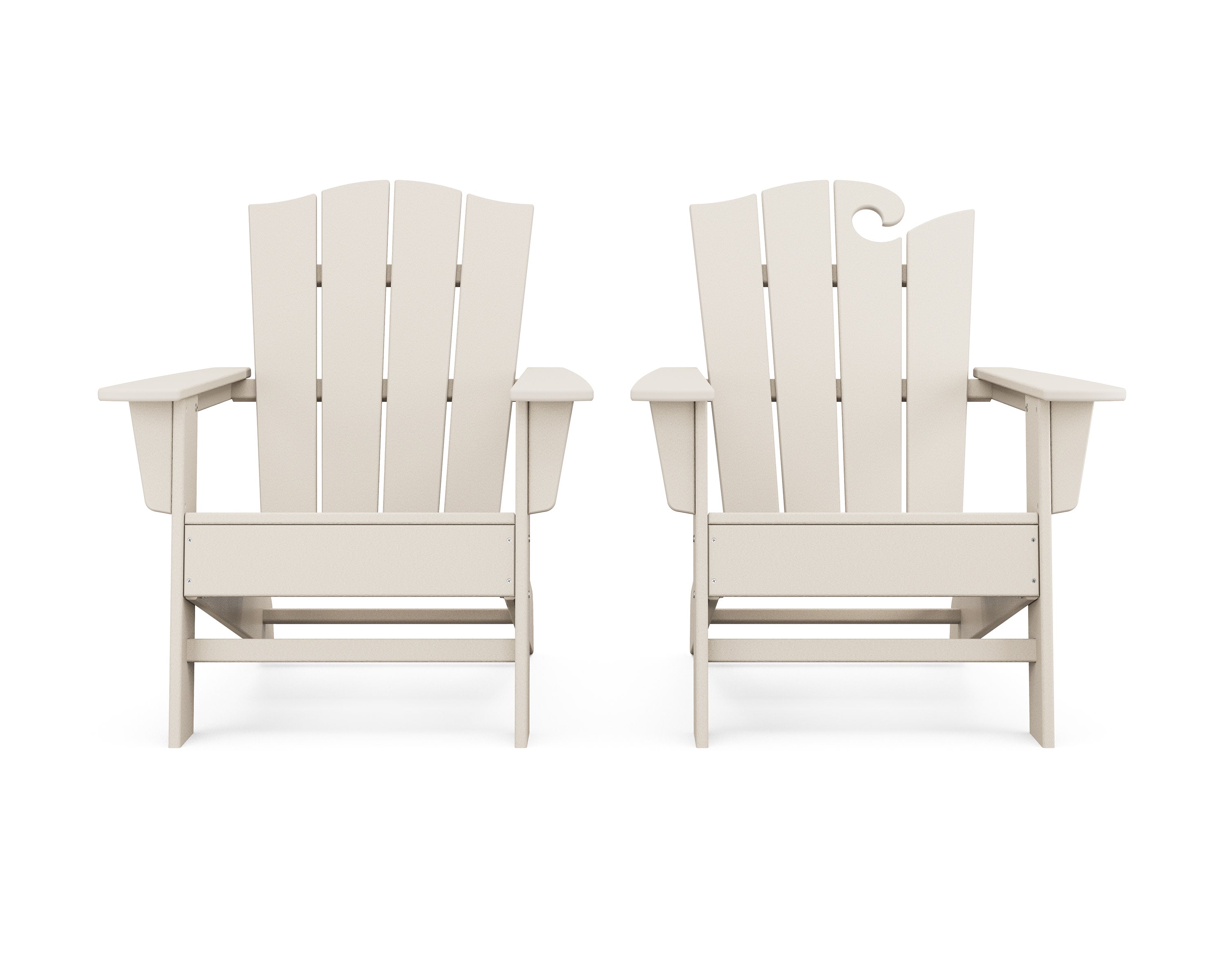 Wave 2-Piece Adirondack Chair Set with The Crest Chair in Sand