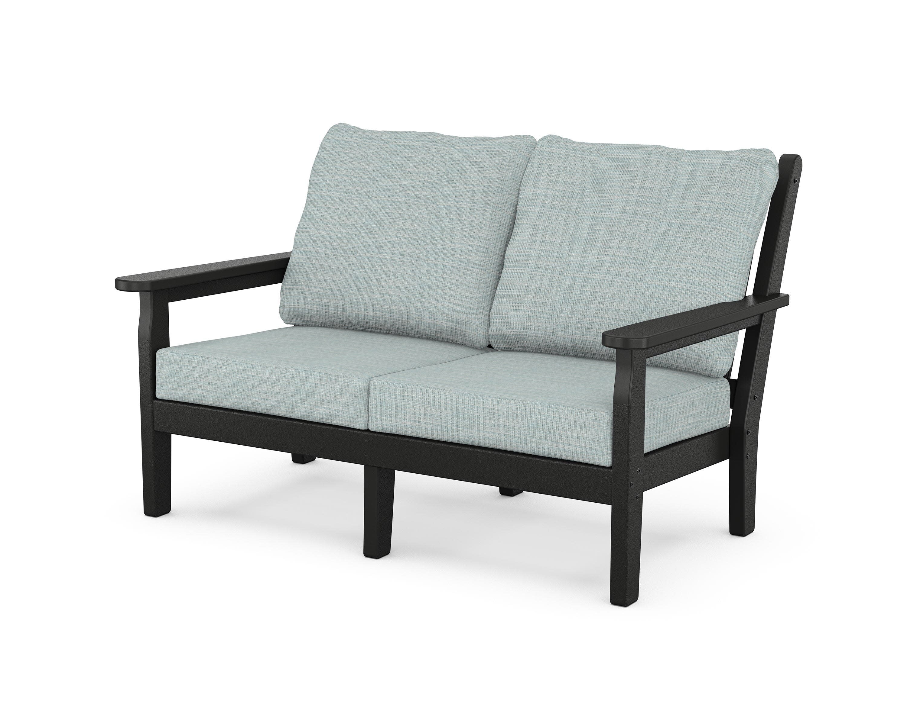 Chippendale Deep Seating Loveseat in Black / Soothe Mist