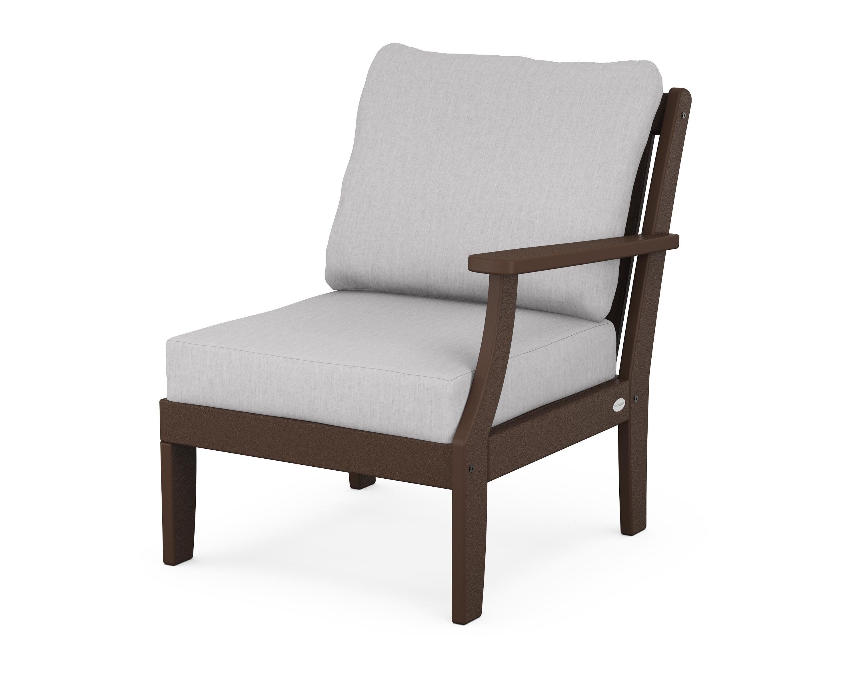 Braxton Modular Right Arm Chair in Mahogany / Granite