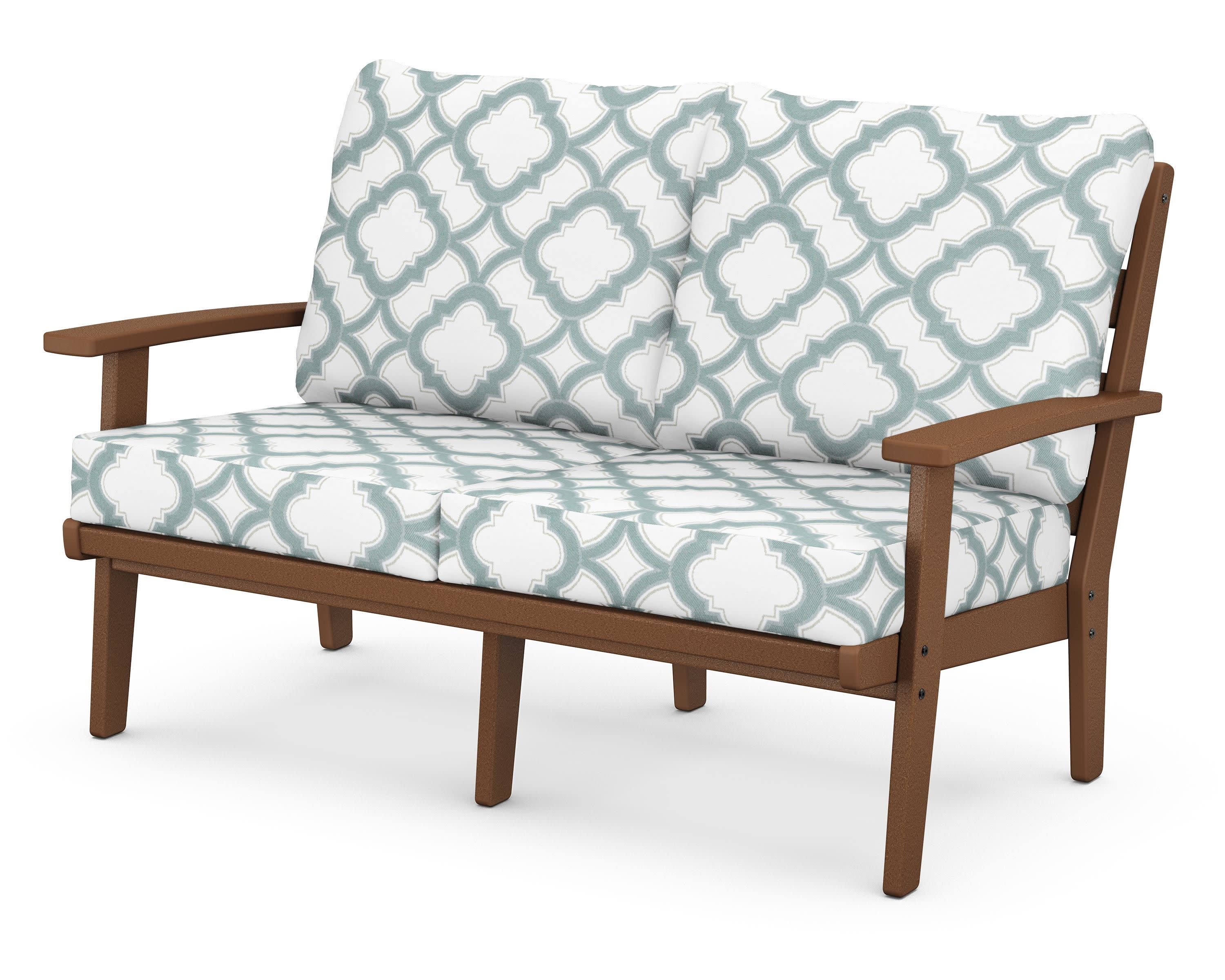 Grant Park Deep Seating Loveseat in Teak / Trellis Glacier Spa
