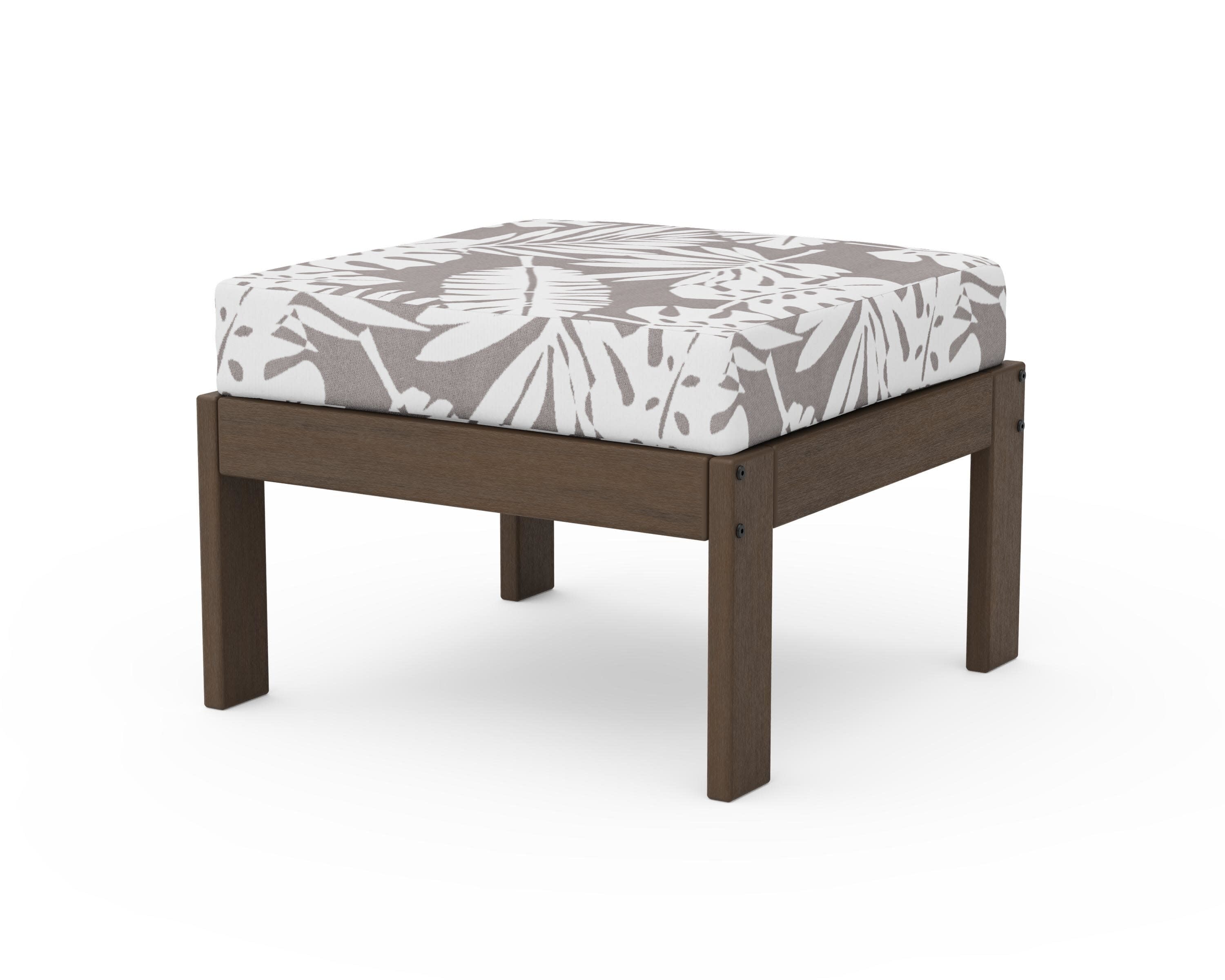 Vineyard Modular Ottoman in Kona / Leaf Grey Mist