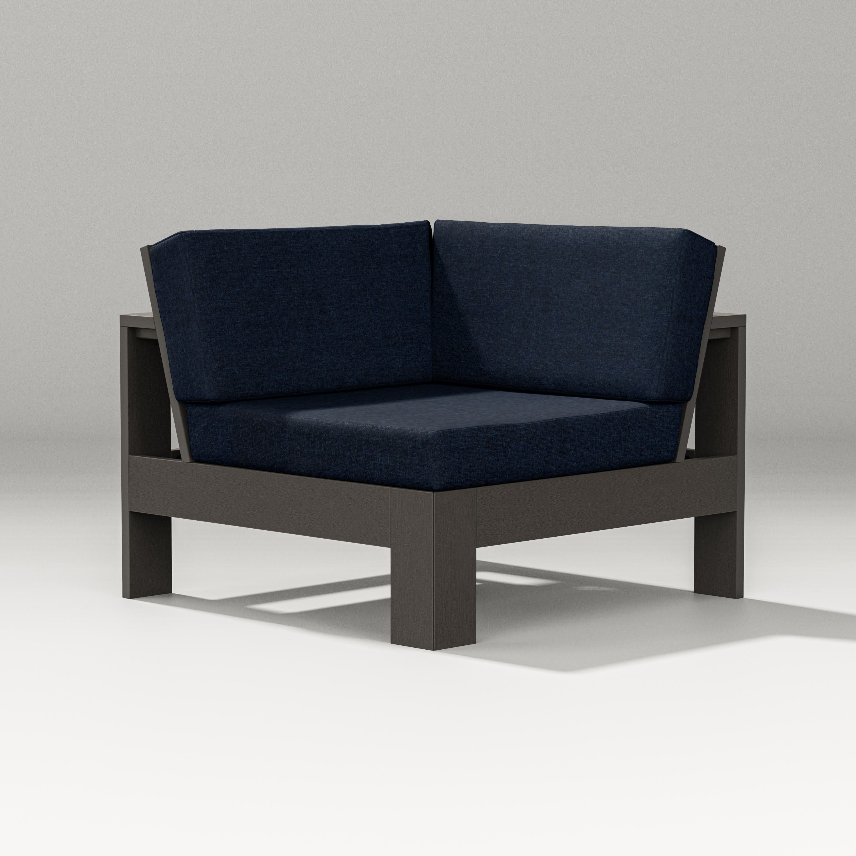 Latitude Modular Corner Chair in Vintage Coffee / Marine Indigo