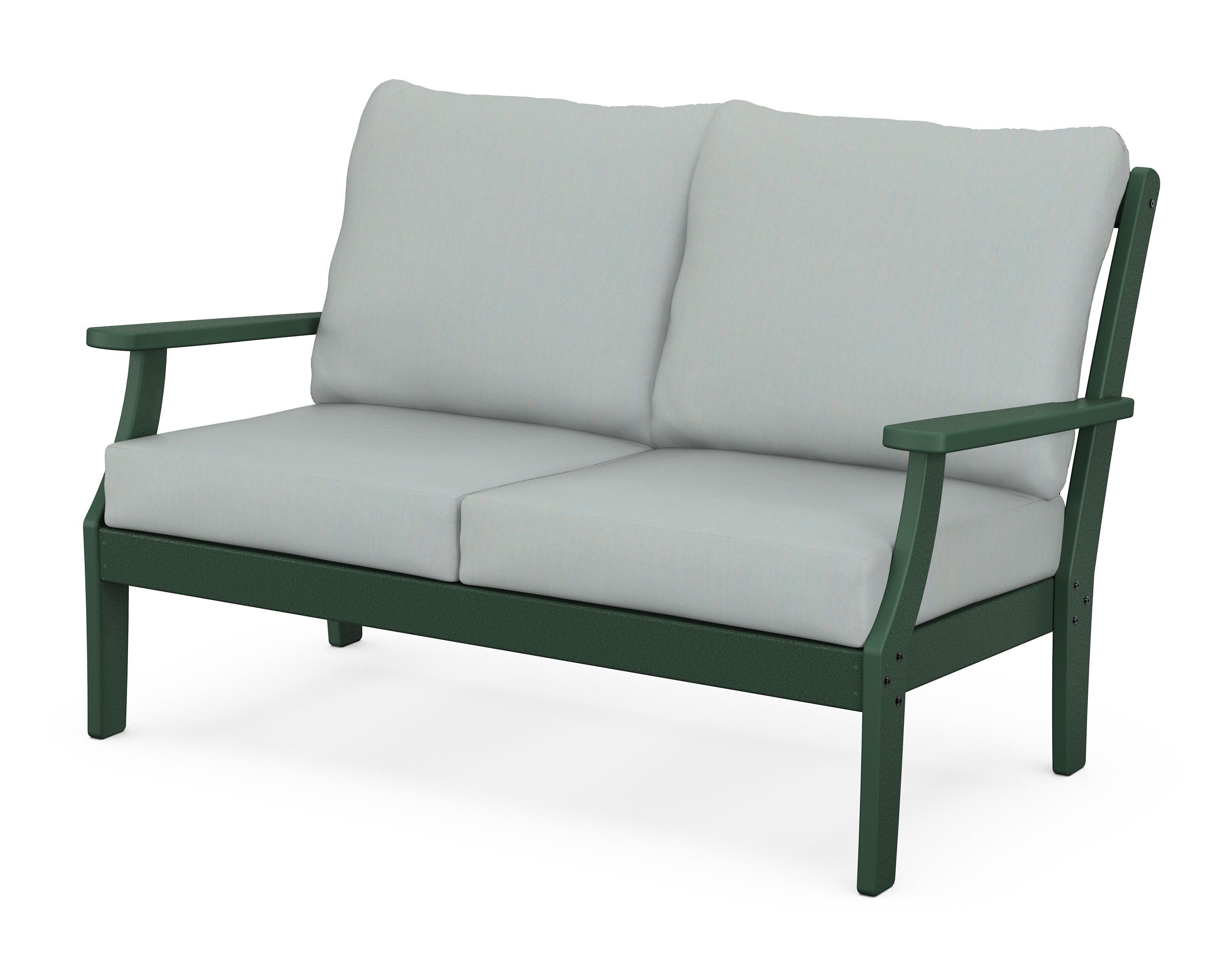 Braxton Deep Seating Loveseat in Green / Spa