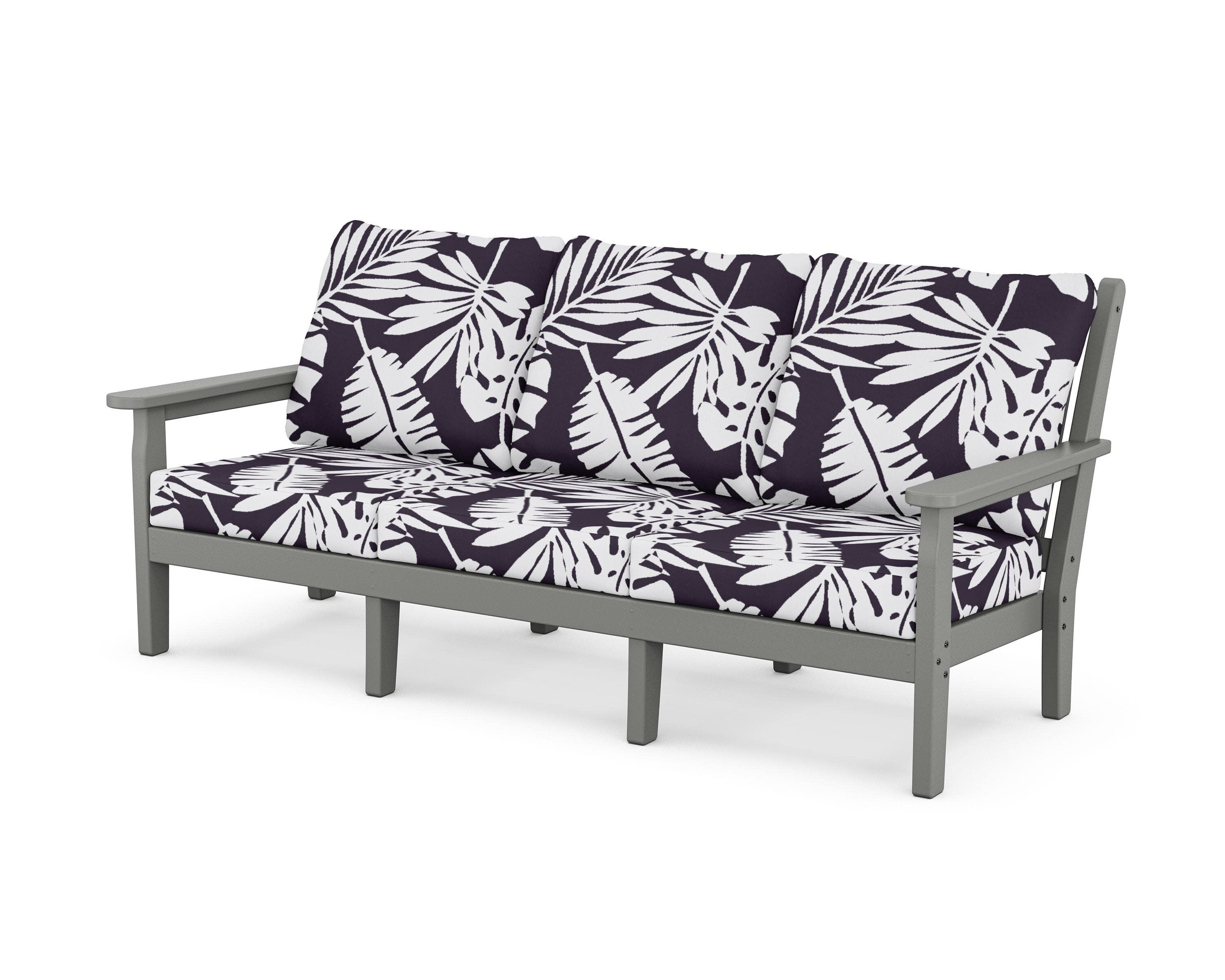 Chippendale Deep Seating Sofa in Slate Grey / Leaf Navy