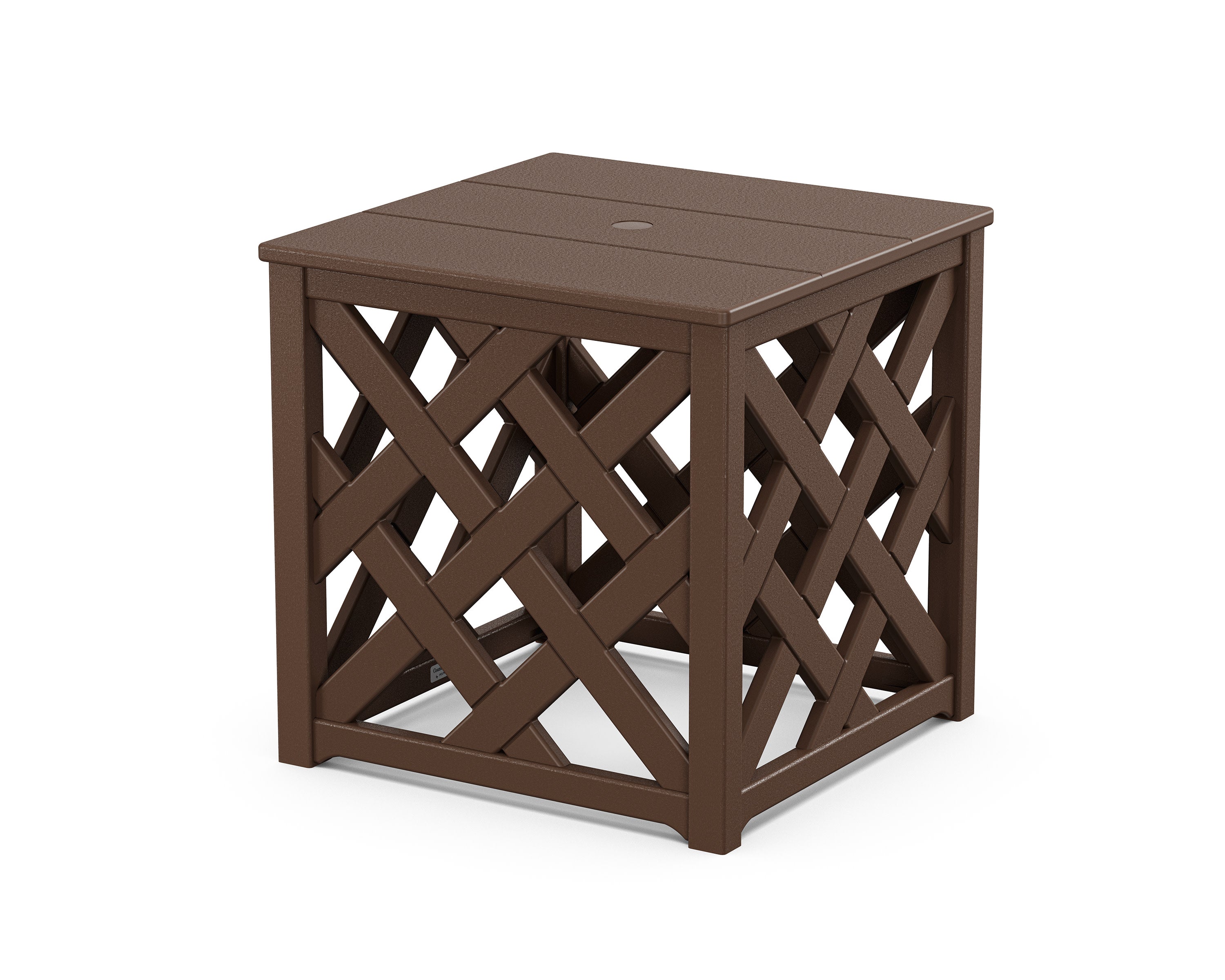 Wovendale Accent Umbrella Table in Mahogany
