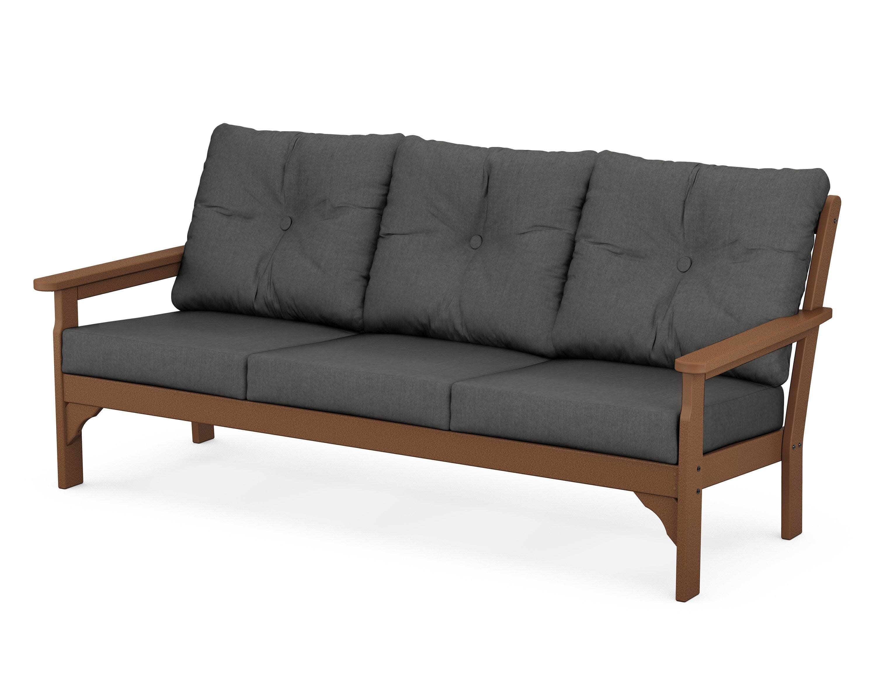 Vineyard Deep Seating Sofa in Teak / Spectrum Carbon
