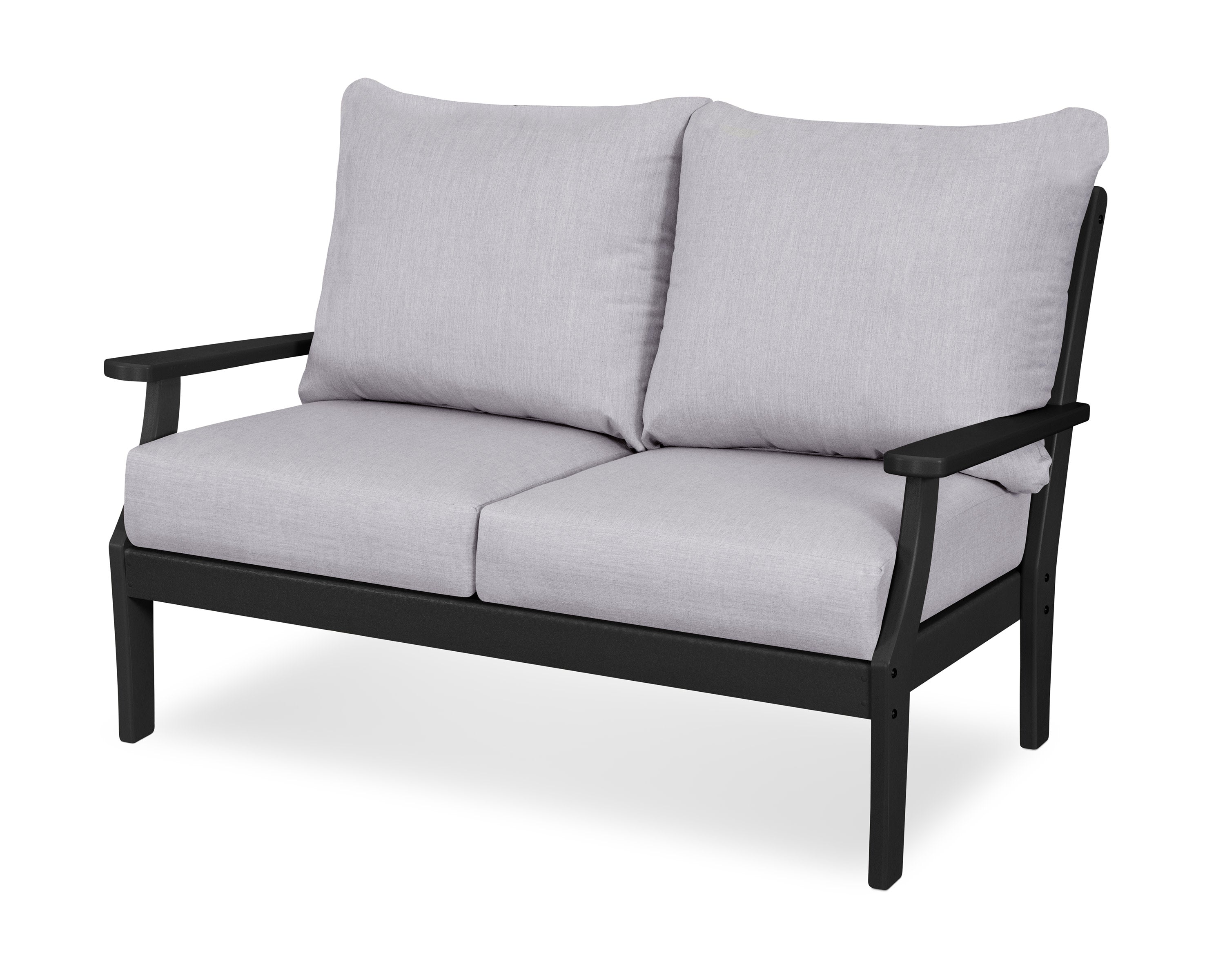 Braxton Deep Seating Loveseat in Black / Granite