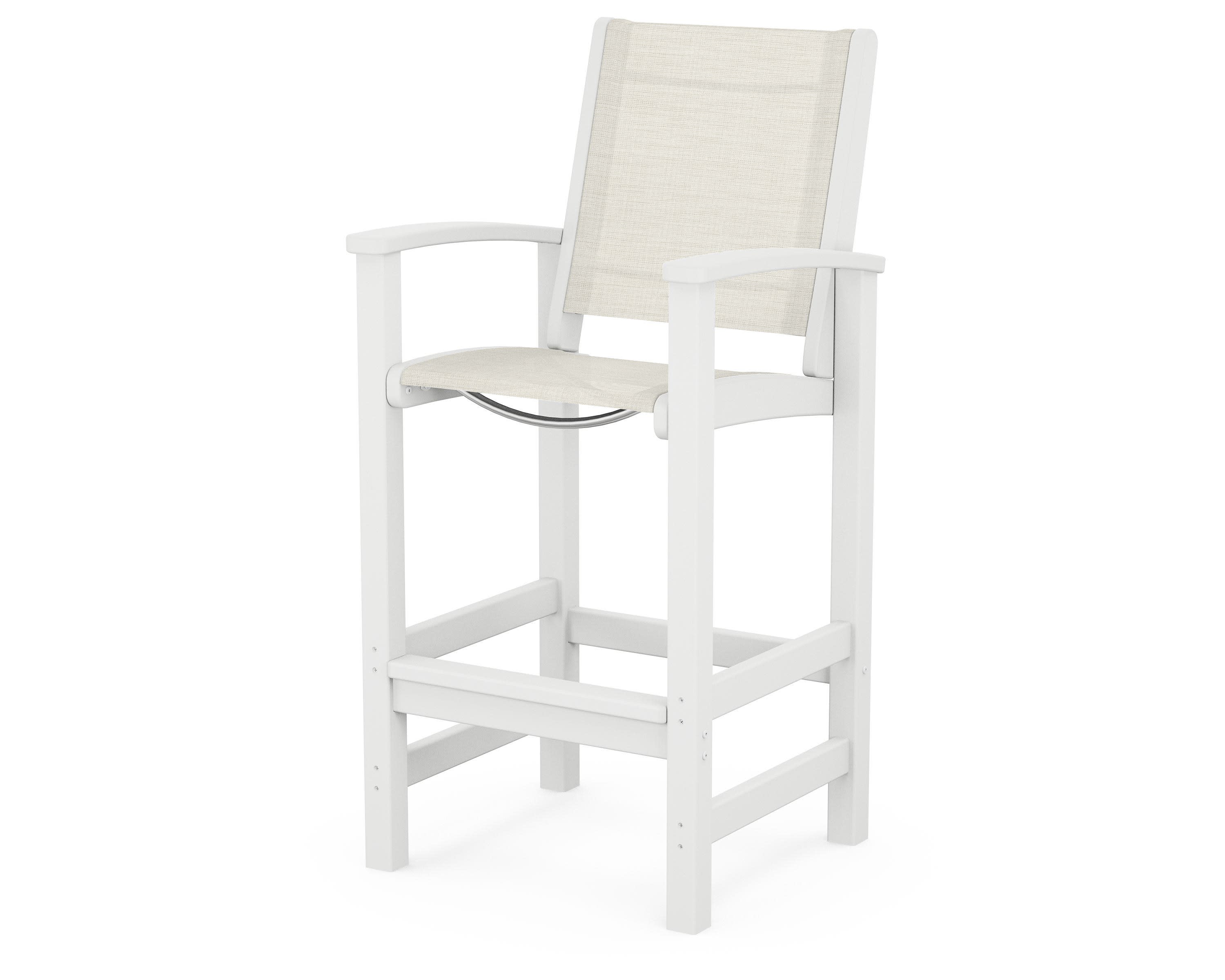 Coastal Bar Chair in White / Parchment Sling