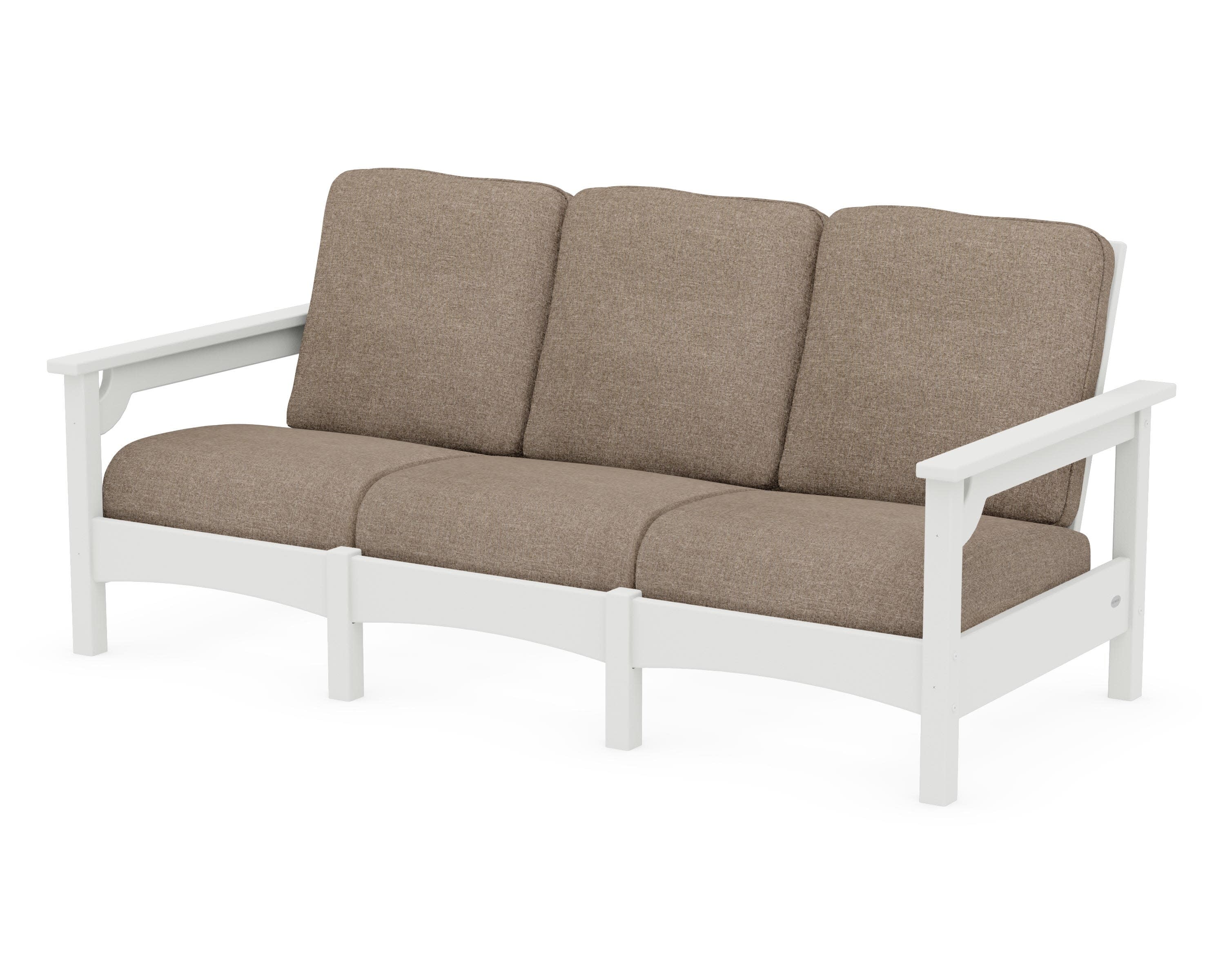Club Sofa in Vintage White / Spiced Burlap