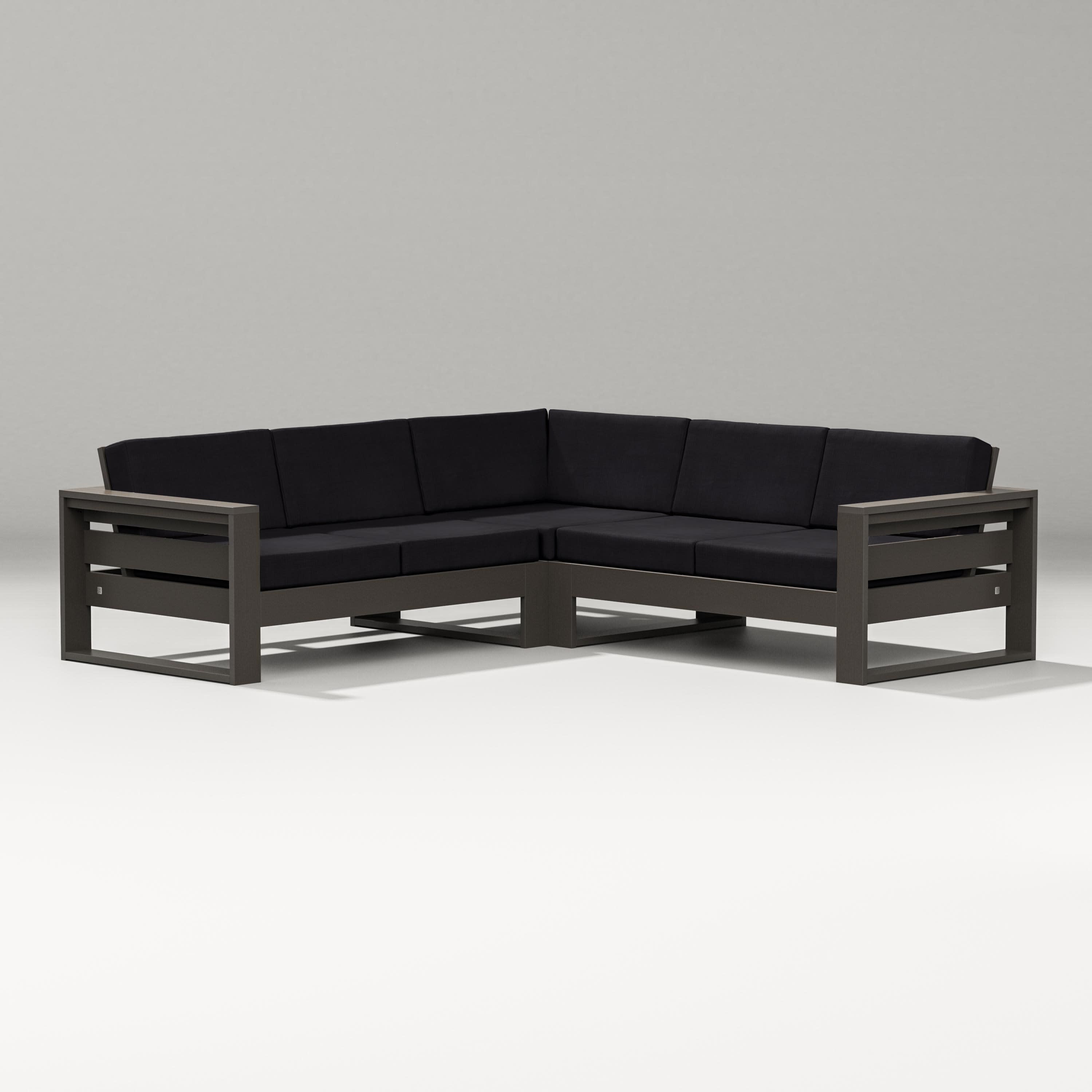 Latitude Corner Sectional in Vintage Coffee / Midnight Linen