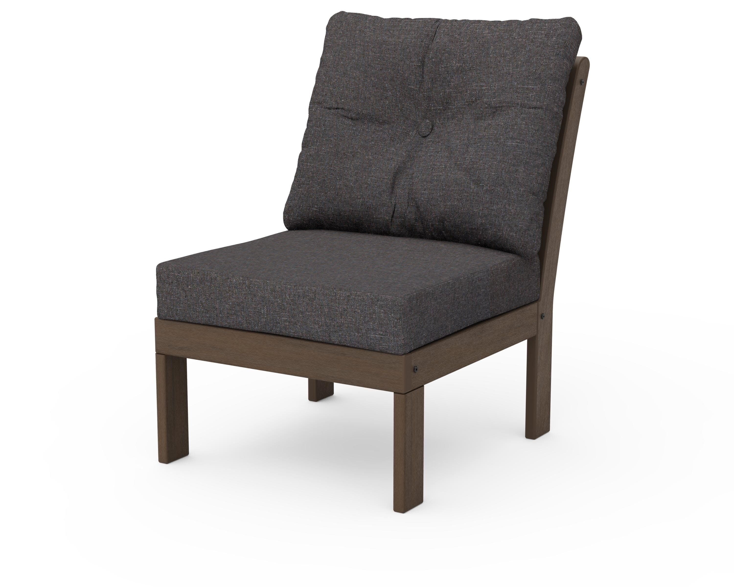 Vineyard Modular Armless Chair in Kona / Ash Charcoal