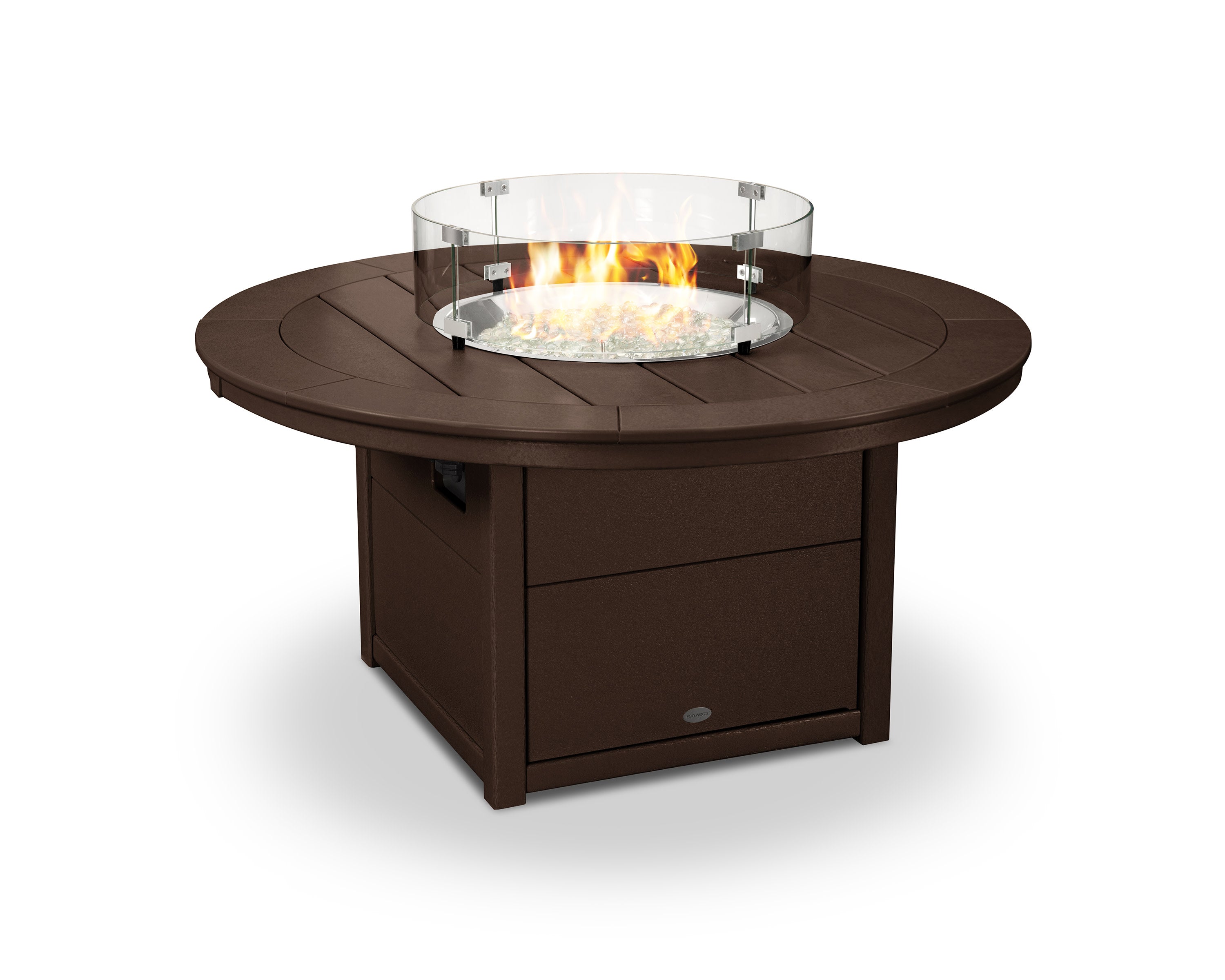 Round 48" Fire Pit Table in Mahogany