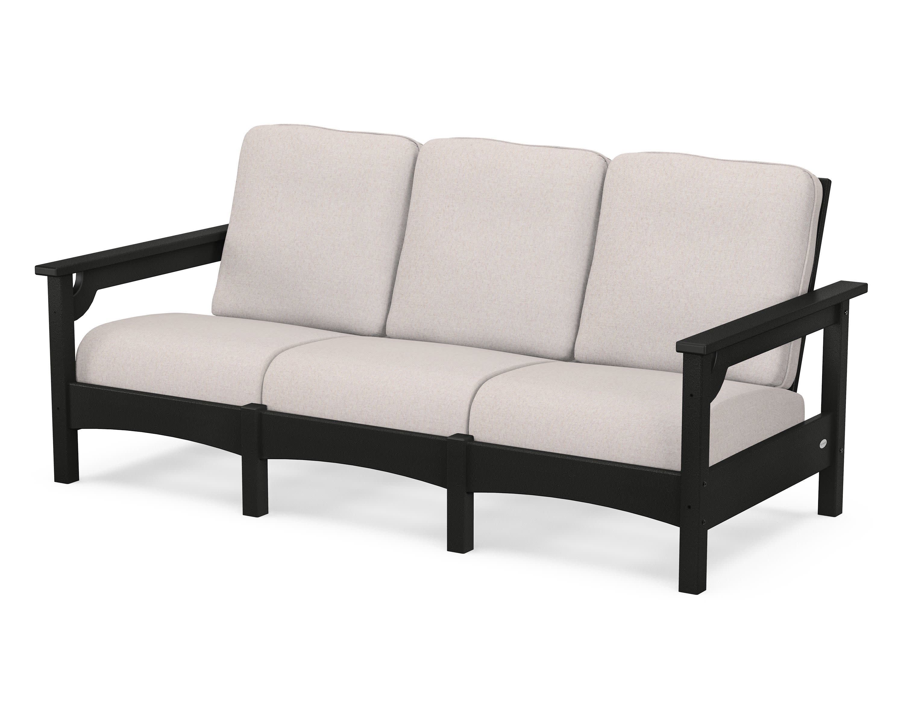 Club Sofa in Black / Dune Burlap