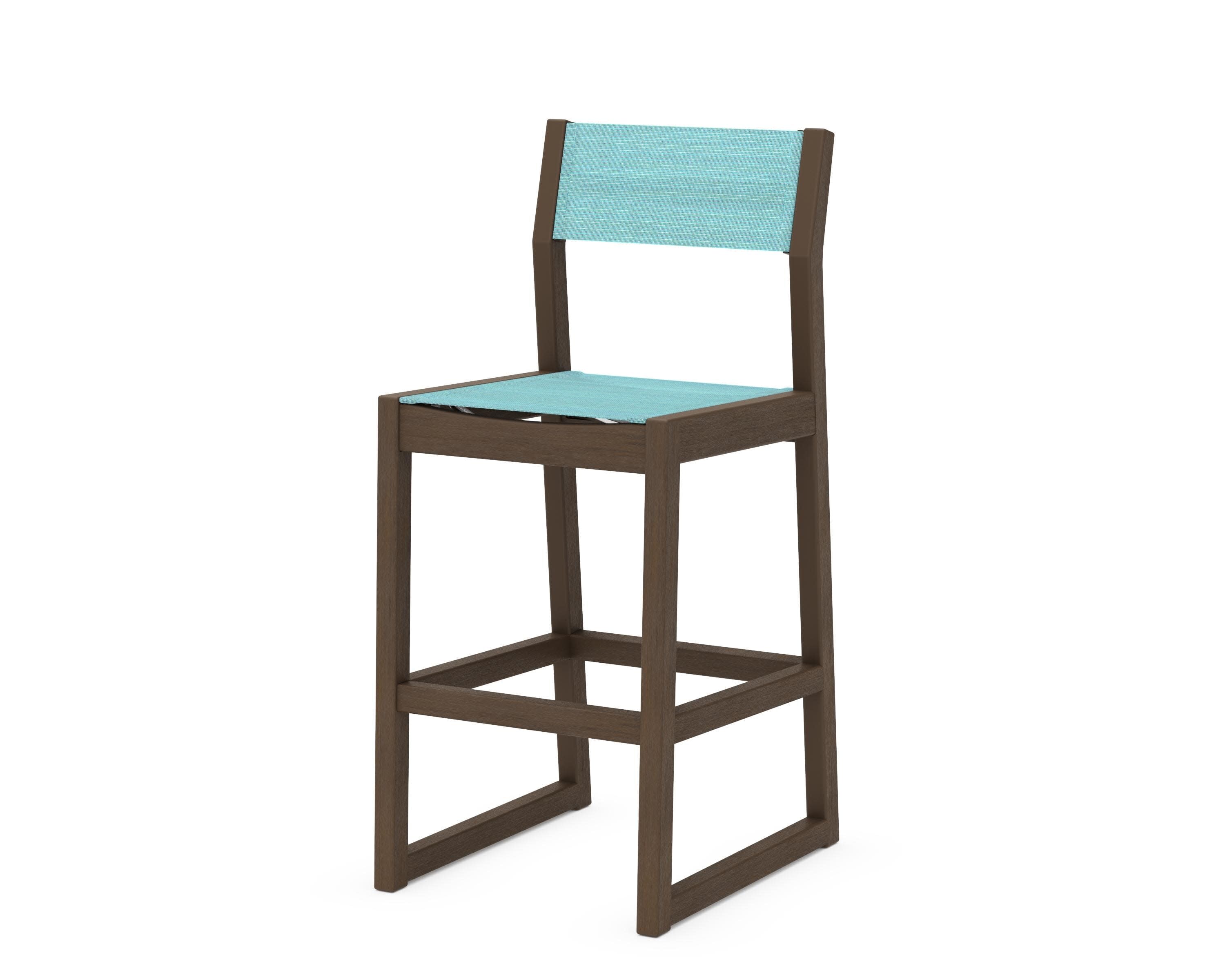 EDGE Sling Bar Side Chair in Kona / Dupioni Aquamarine Sling