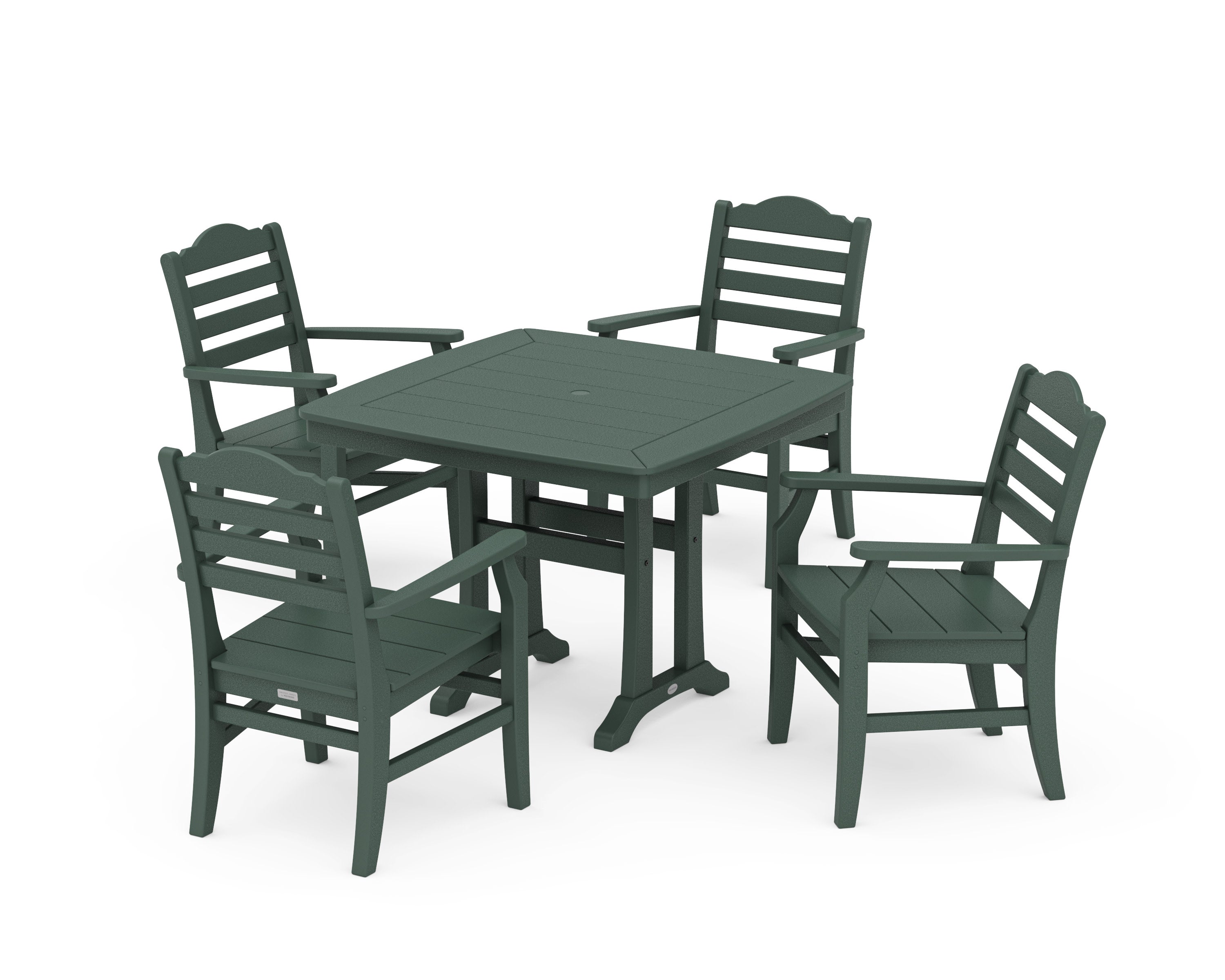Savannah 5-Piece Dining Set with Trestle Legs in Green