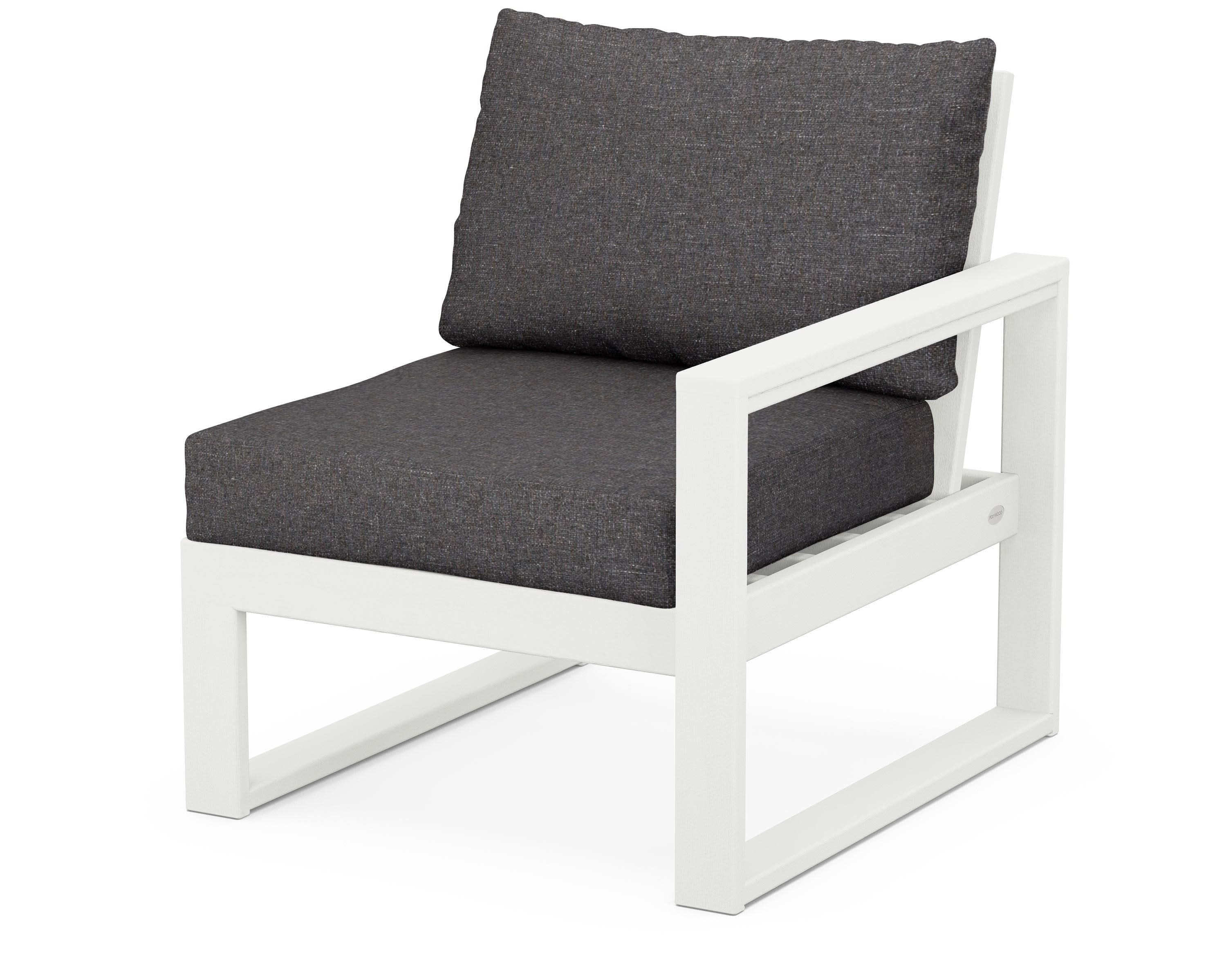 EDGE Modular Right Arm Chair in Vintage White / Ash Charcoal