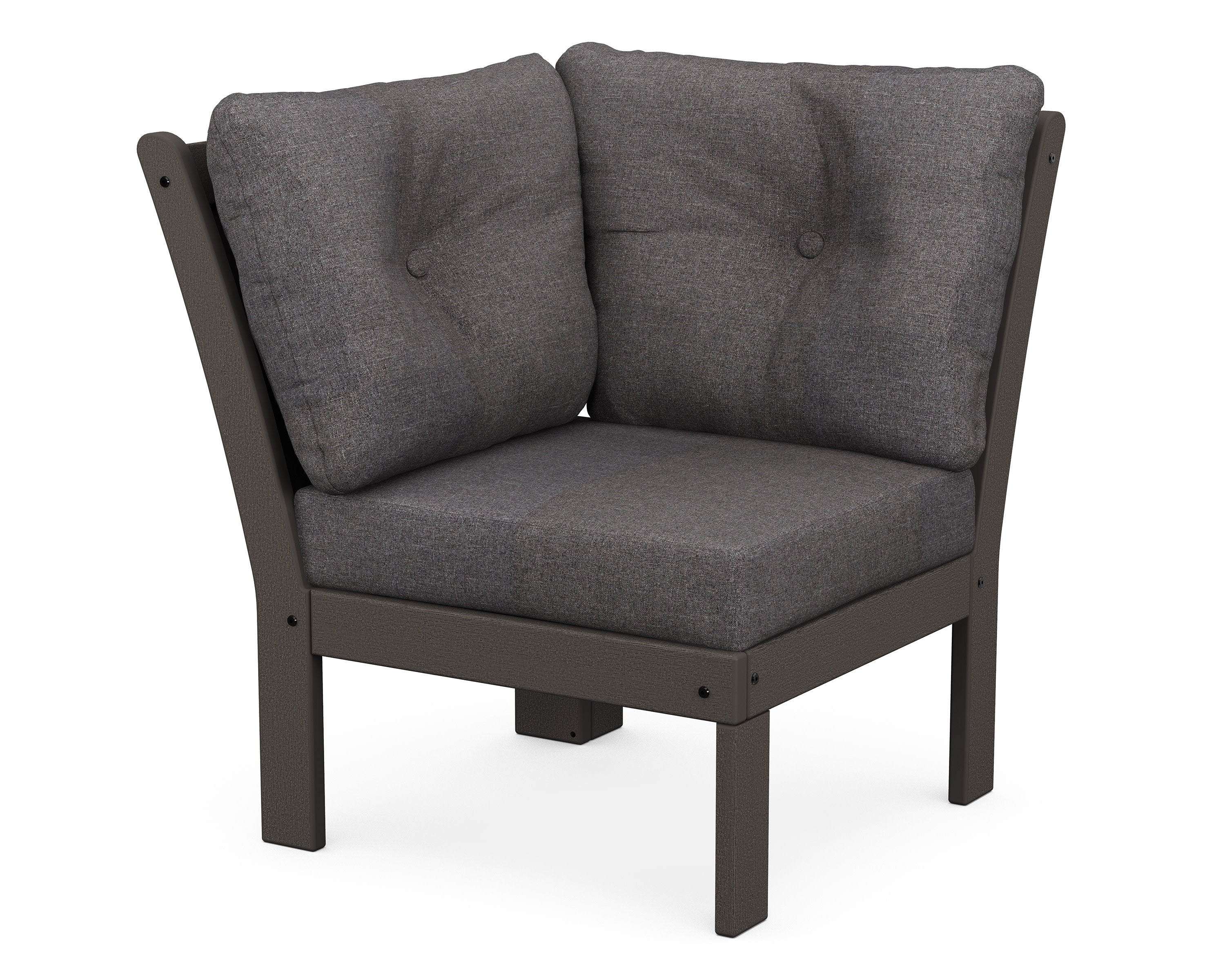 Vineyard Modular Corner Chair in Vintage Coffee / Ash Charcoal
