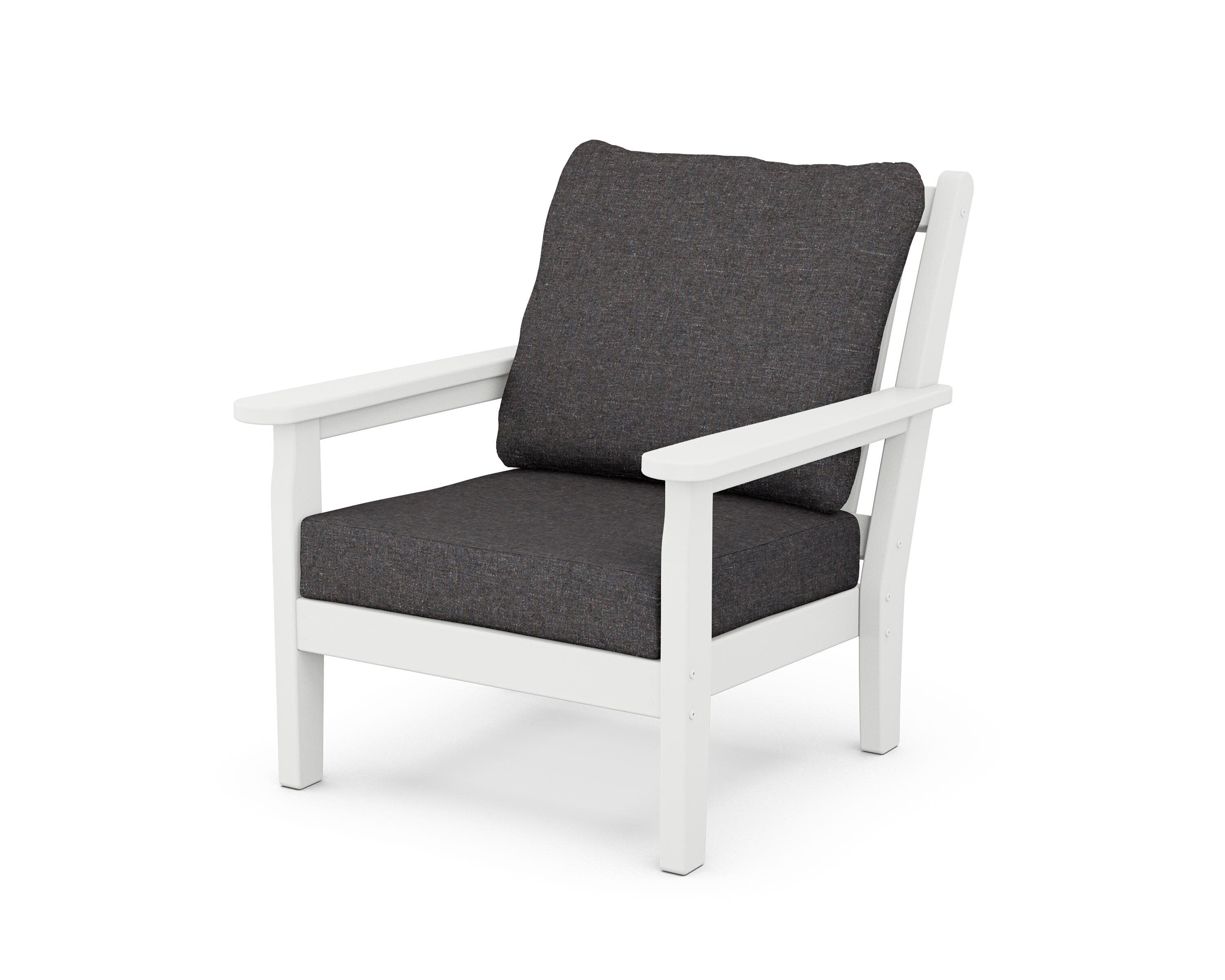 Chippendale Deep Seating Chair in White / Ash Charcoal