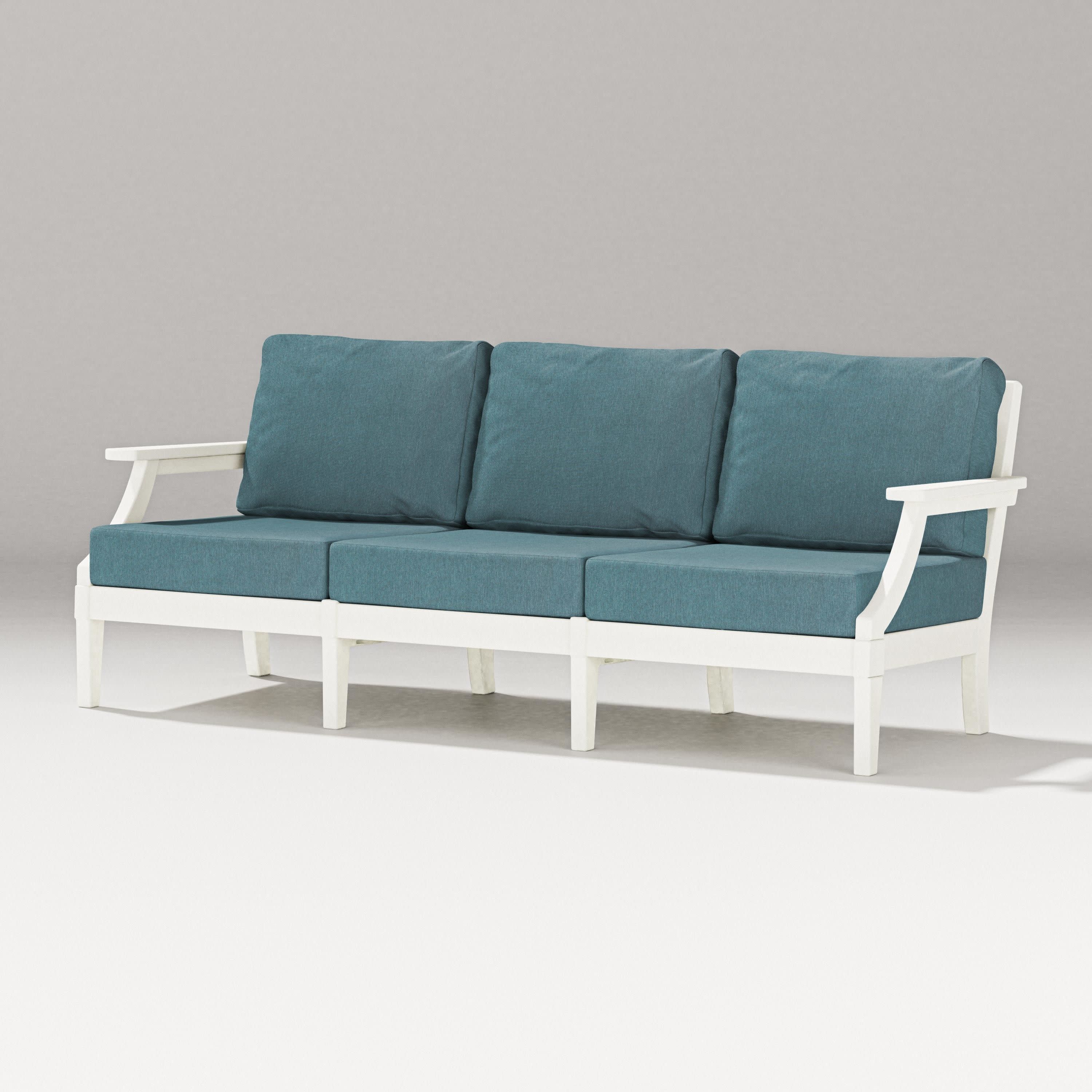 Estate Sofa in Vintage White / Ocean Teal