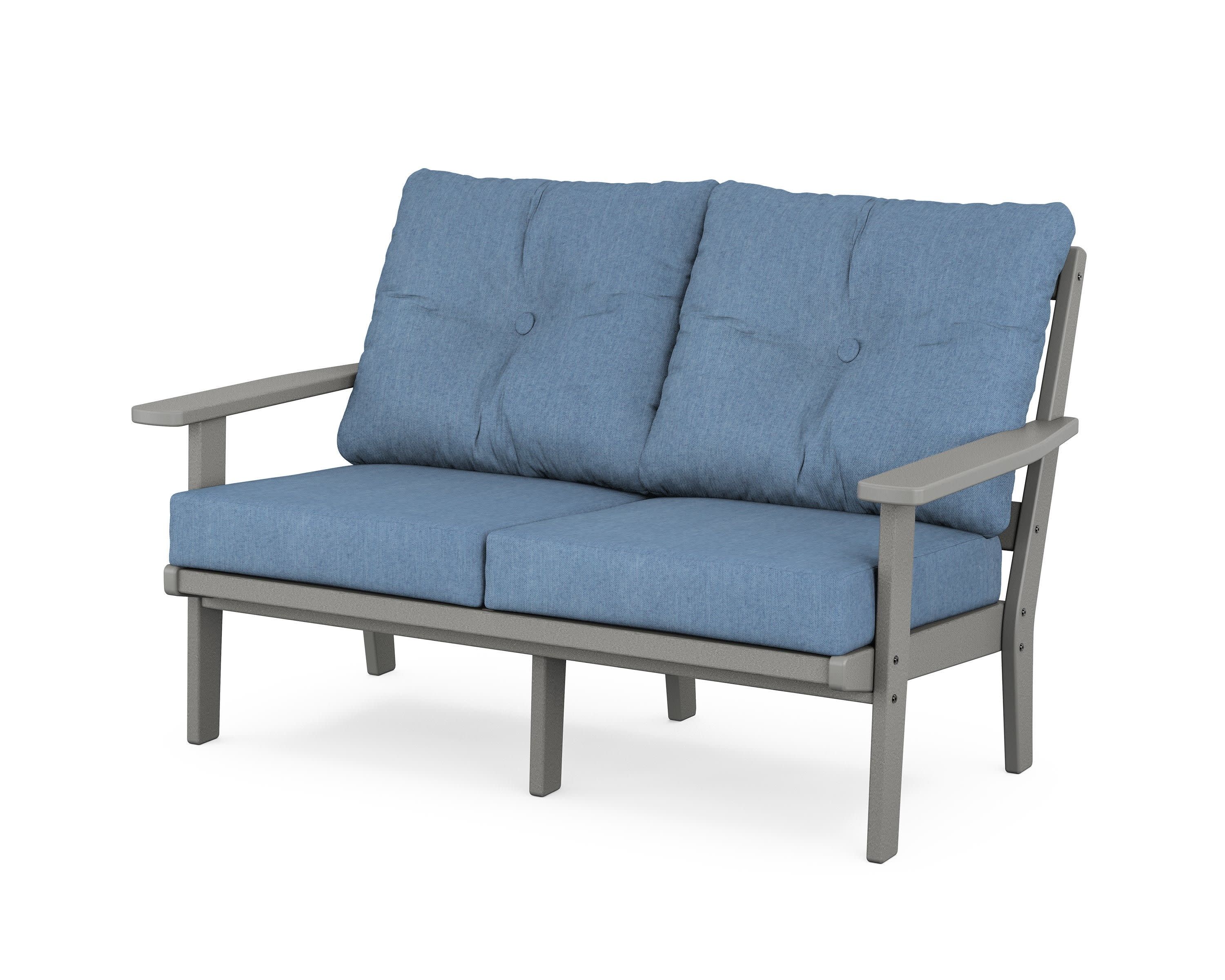 Oxford Deep SeatingLoveseat in Slate Grey / Sky Blue