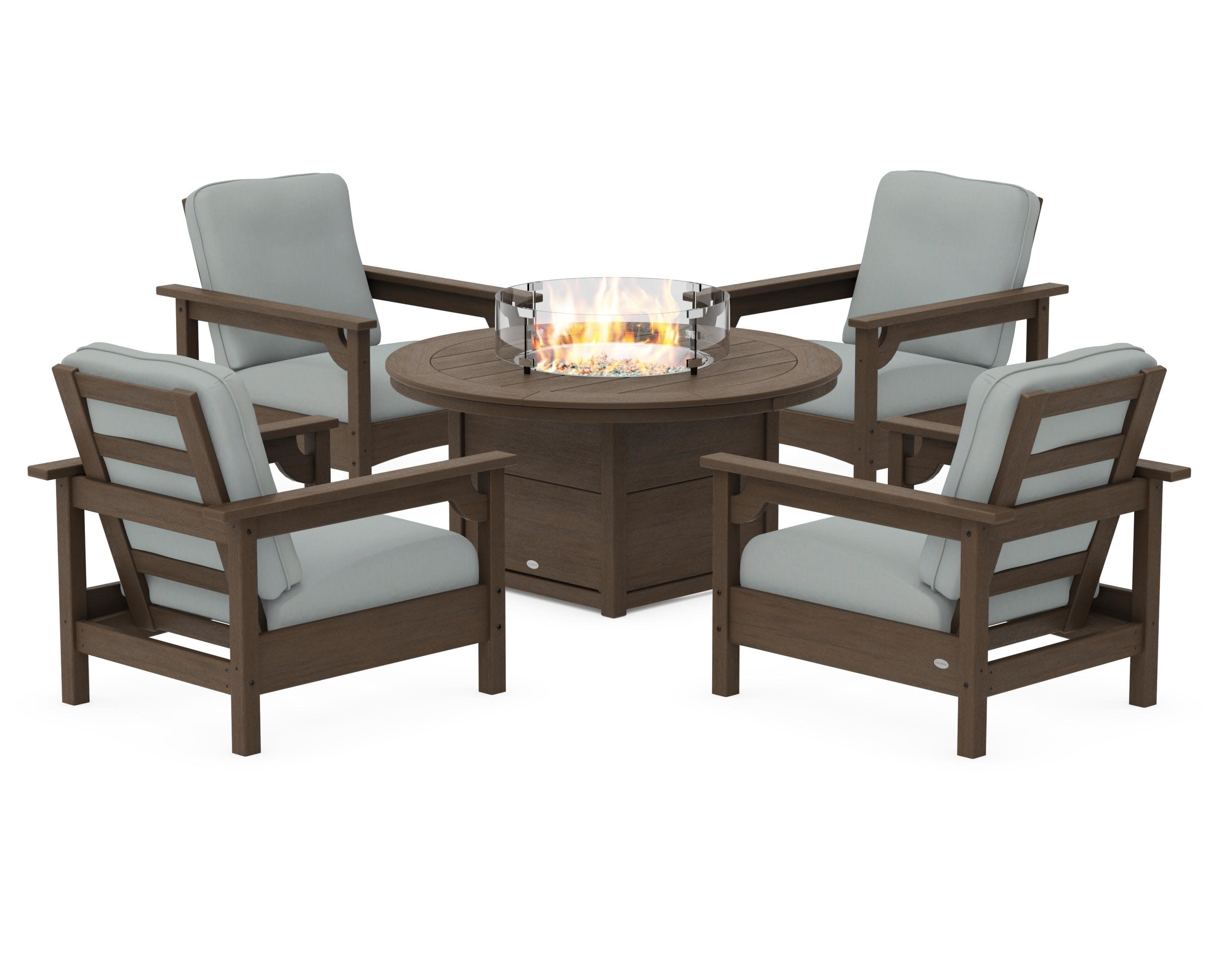 Club 5-Piece Conversation Set with Fire Pit Table in Kona / Spa