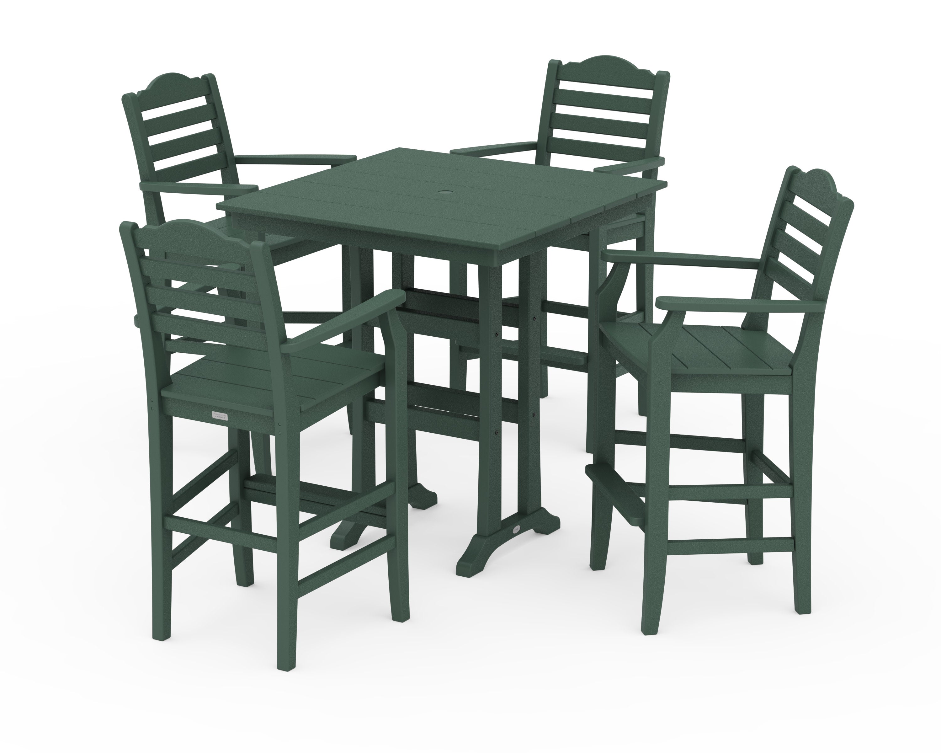 Savannah 5-Piece Farmhouse Bar Set with Trestle Legs in Green
