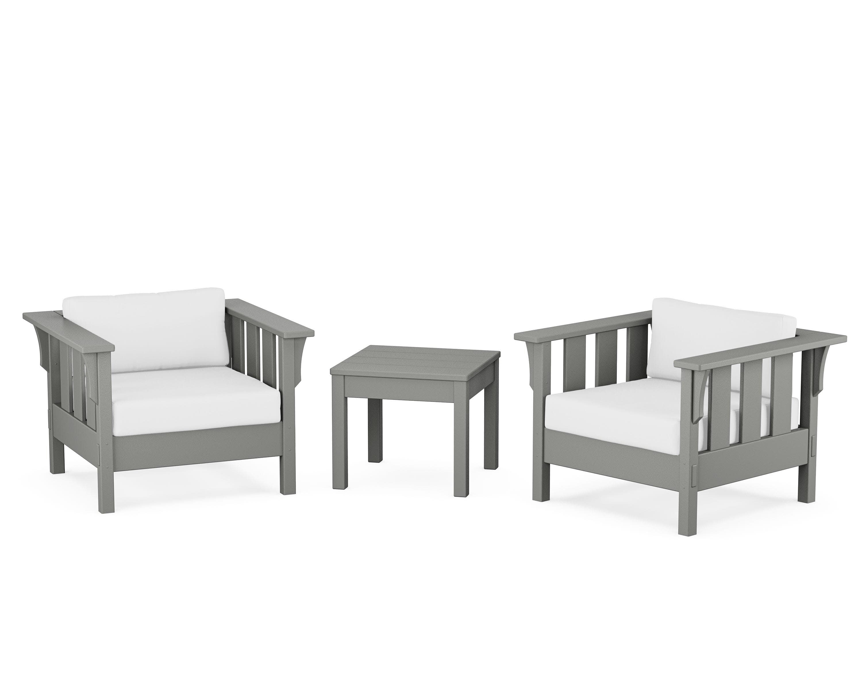 Acadia 3-Piece Deep Seating Set in Slate Grey / Natural