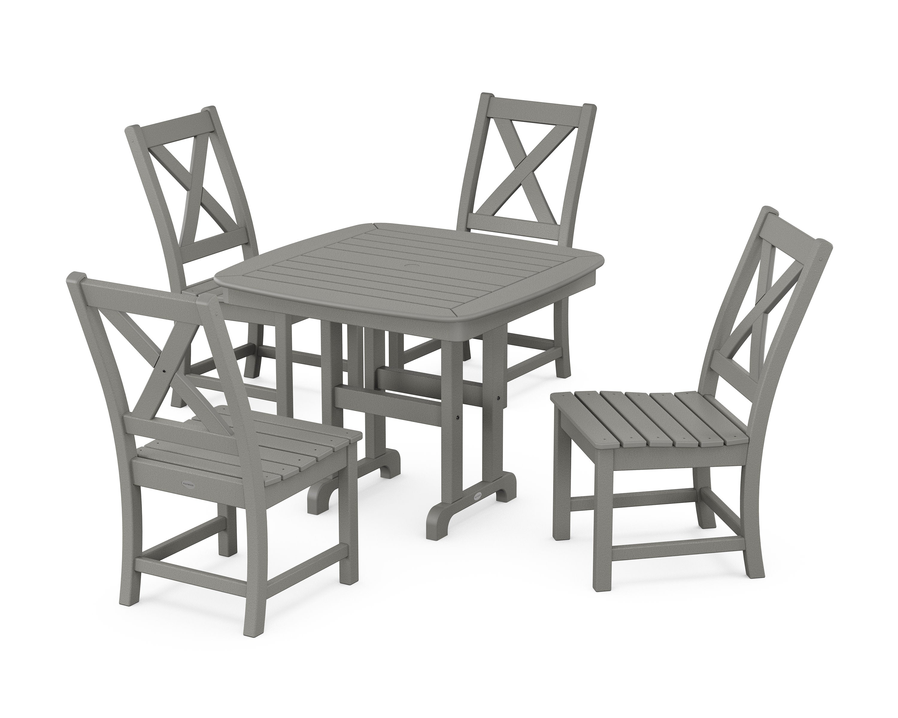 Braxton Side Chair 5-Piece Dining Set in Slate Grey