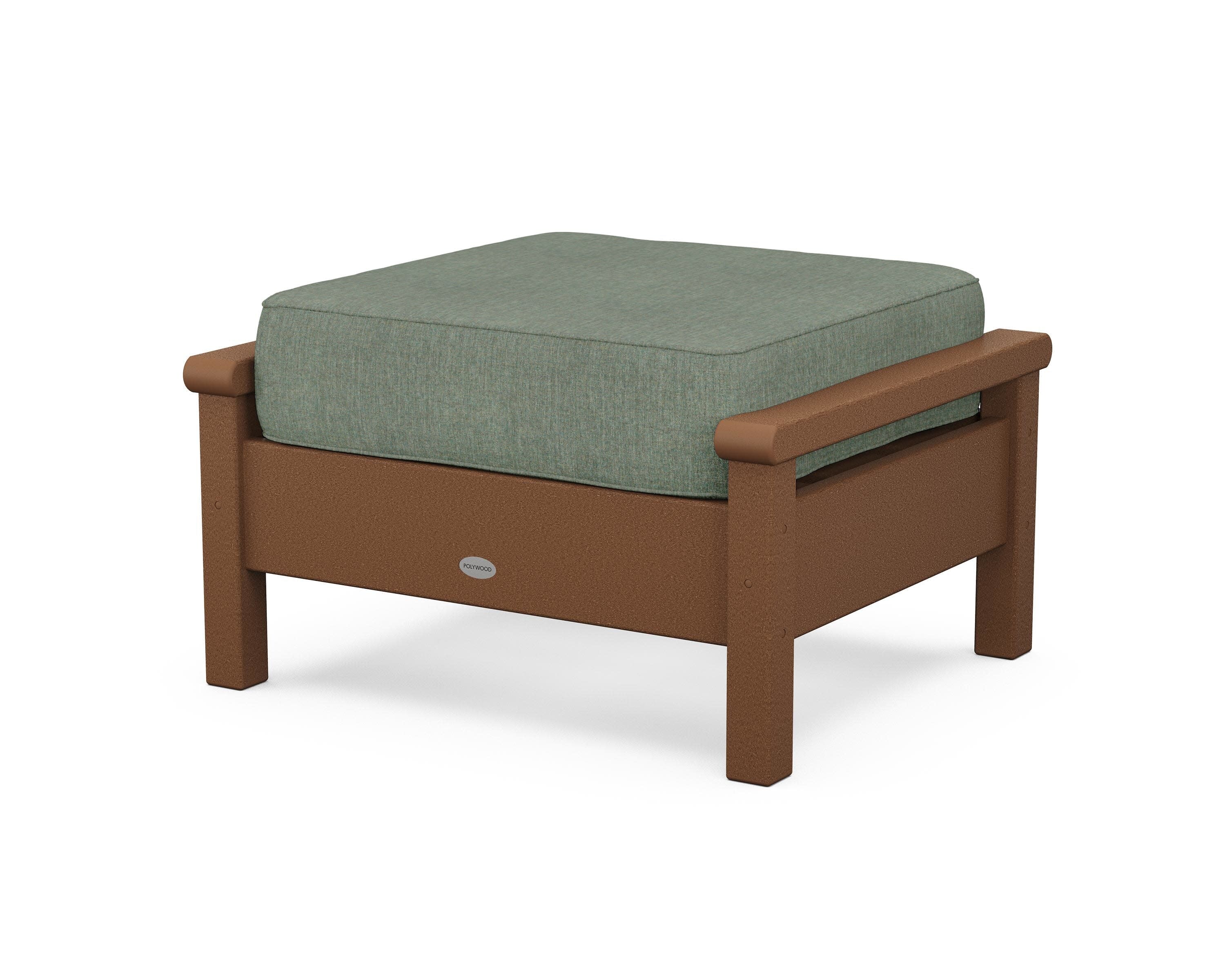 Harbour Deep Seating Ottoman in Teak / Cast Sage