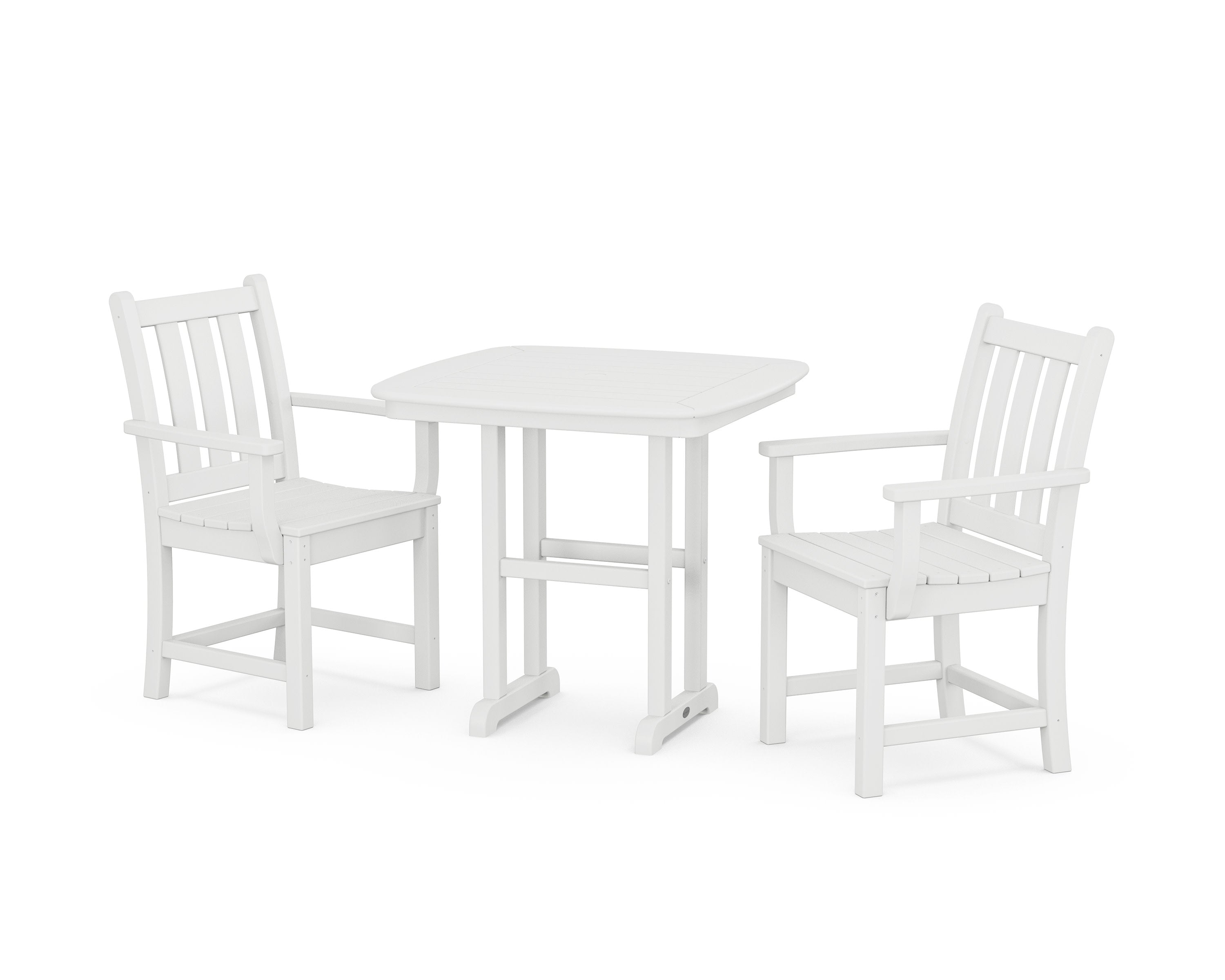 Traditional Garden 3-Piece Dining Set in White