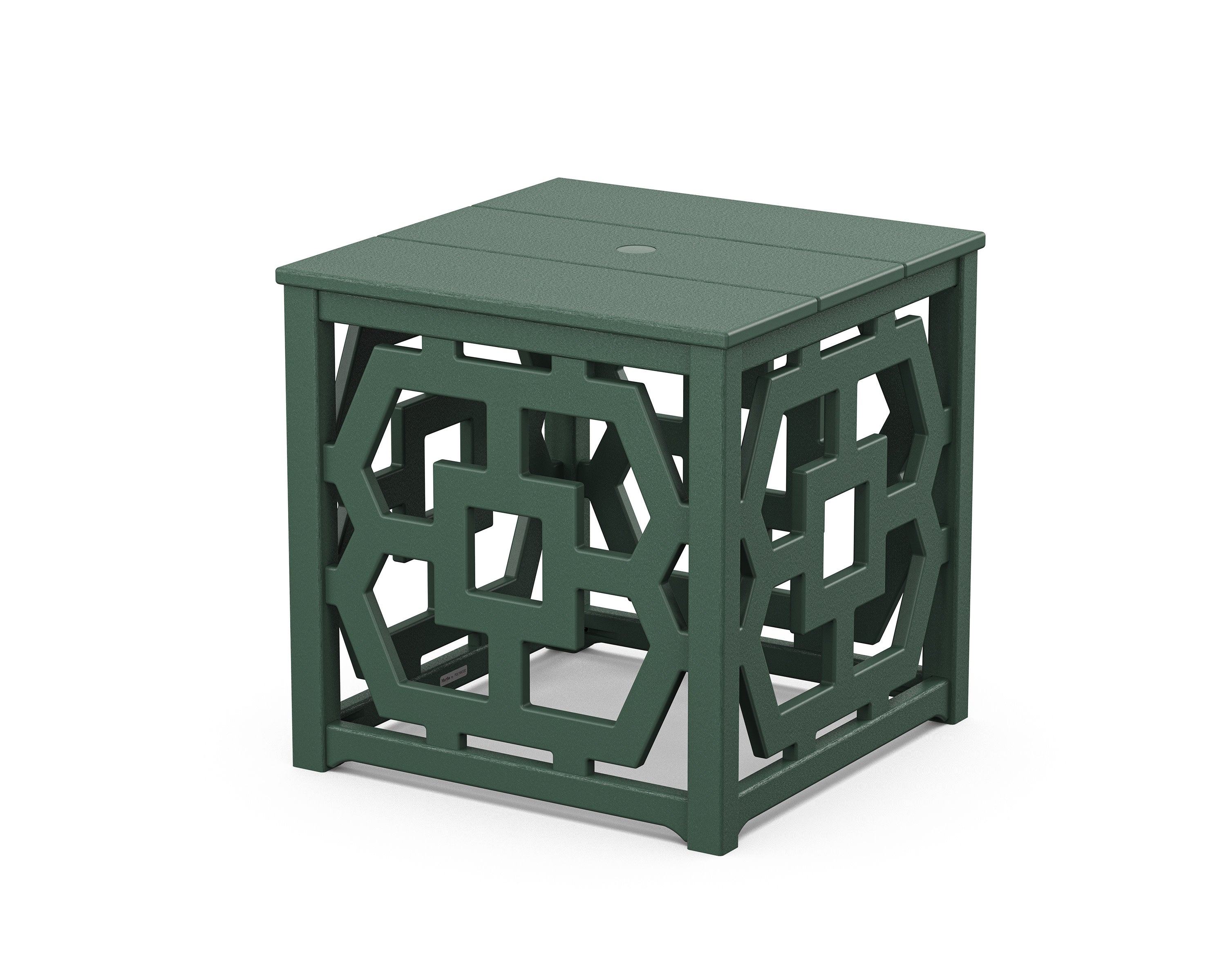 Chinoiserie Umbrella Stand Accent Table in Green