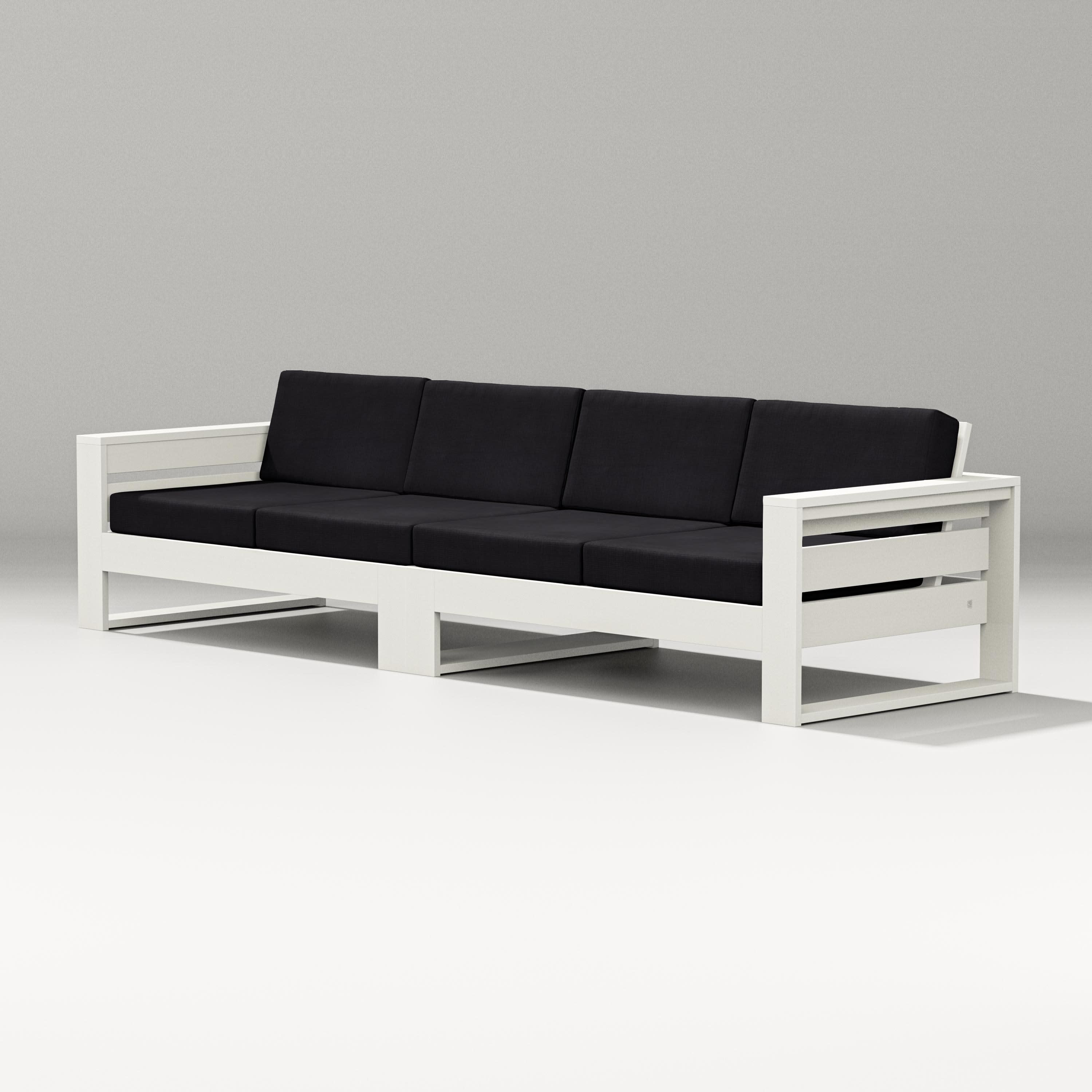 Latitude Straight Sectional in Vintage White / Midnight Linen