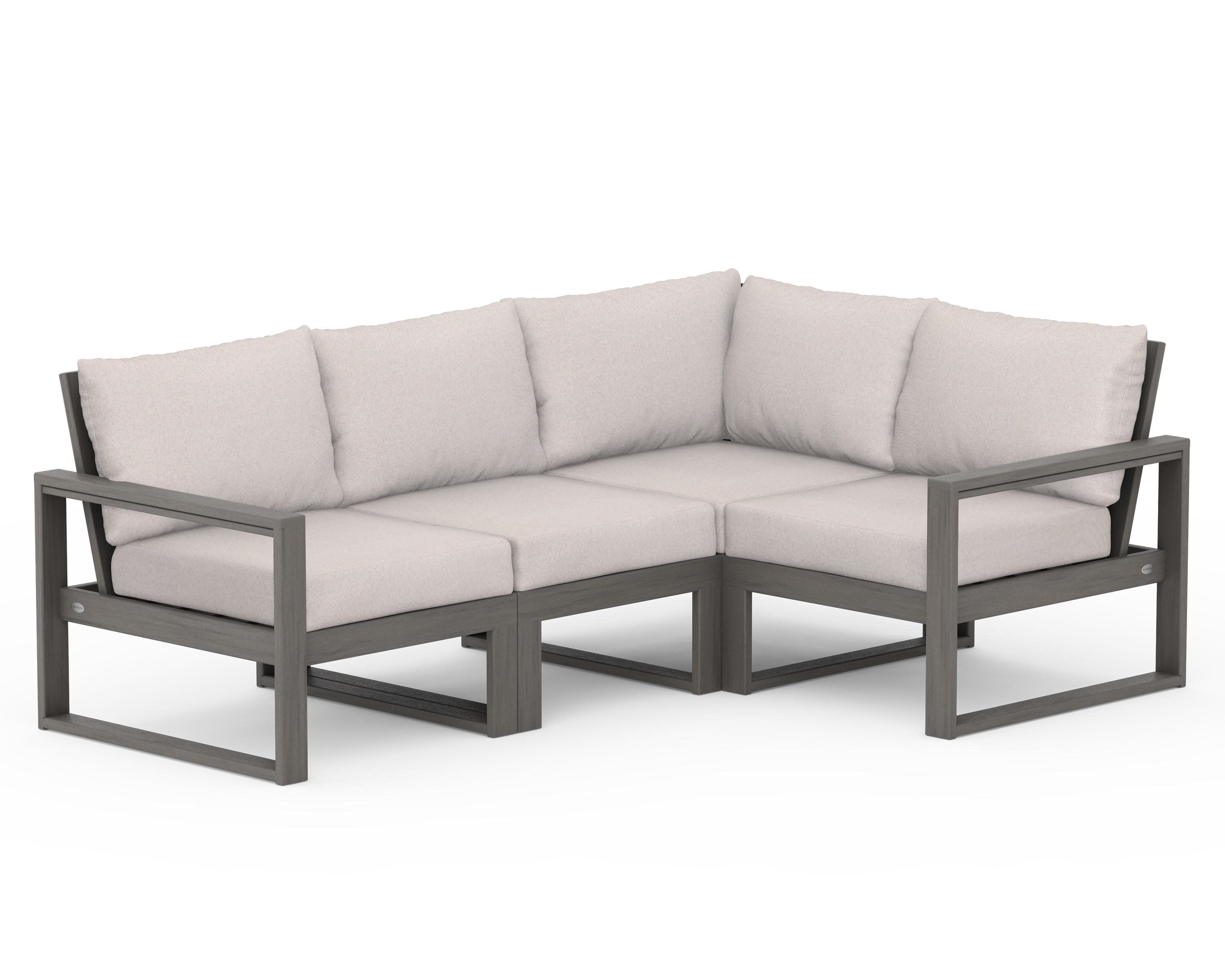 EDGE 4-Piece Modular Deep Seating Set in Driftwood / Dune Burlap